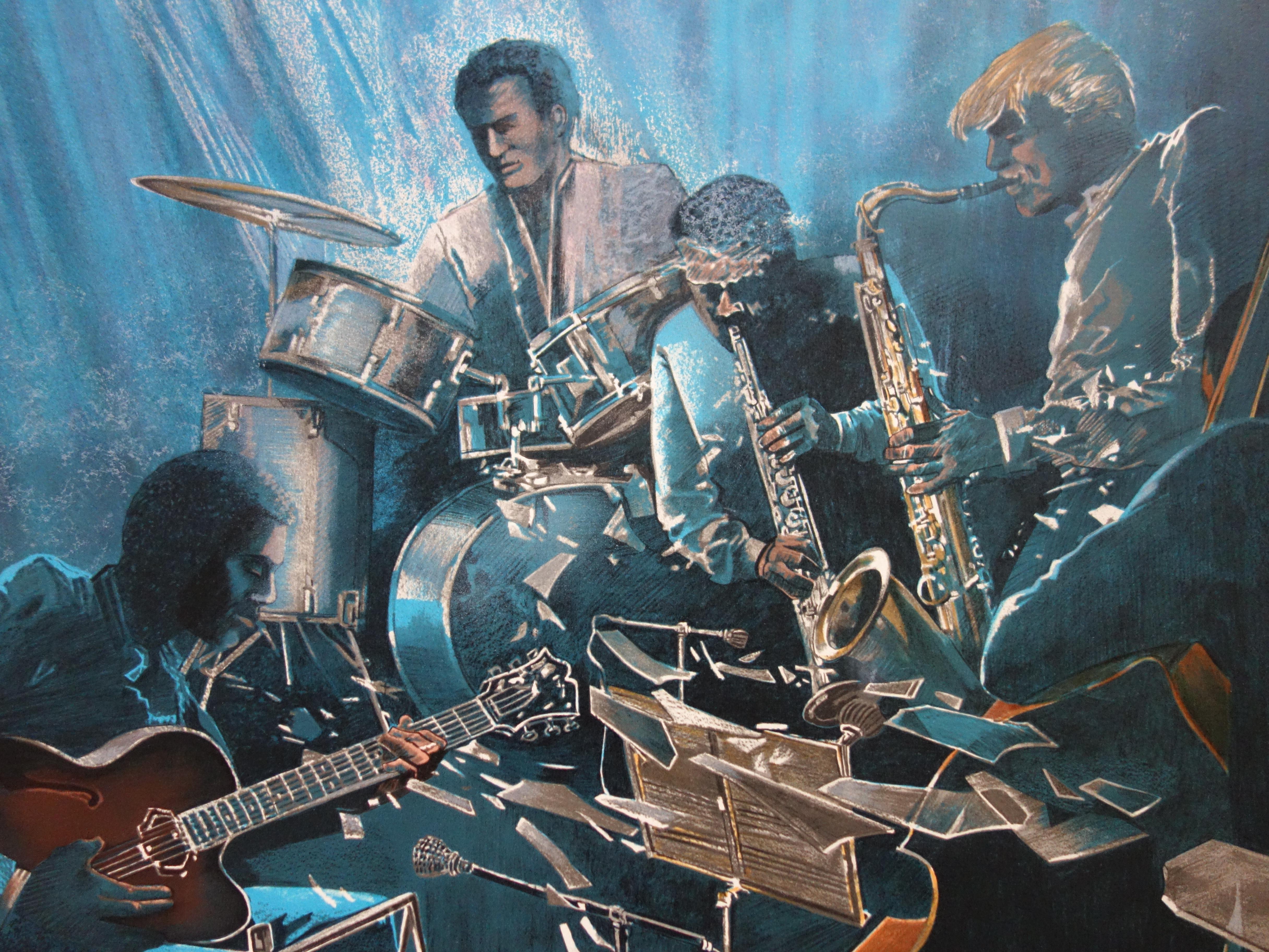 Pierre-Jean COUARRAZE
Jazz Swing

Original lithograph
Handsigned in pencil
Limited /275 copies
On vellum 63 x 80 cm (c. 24.8 x 31.49 in)

Excellent condition