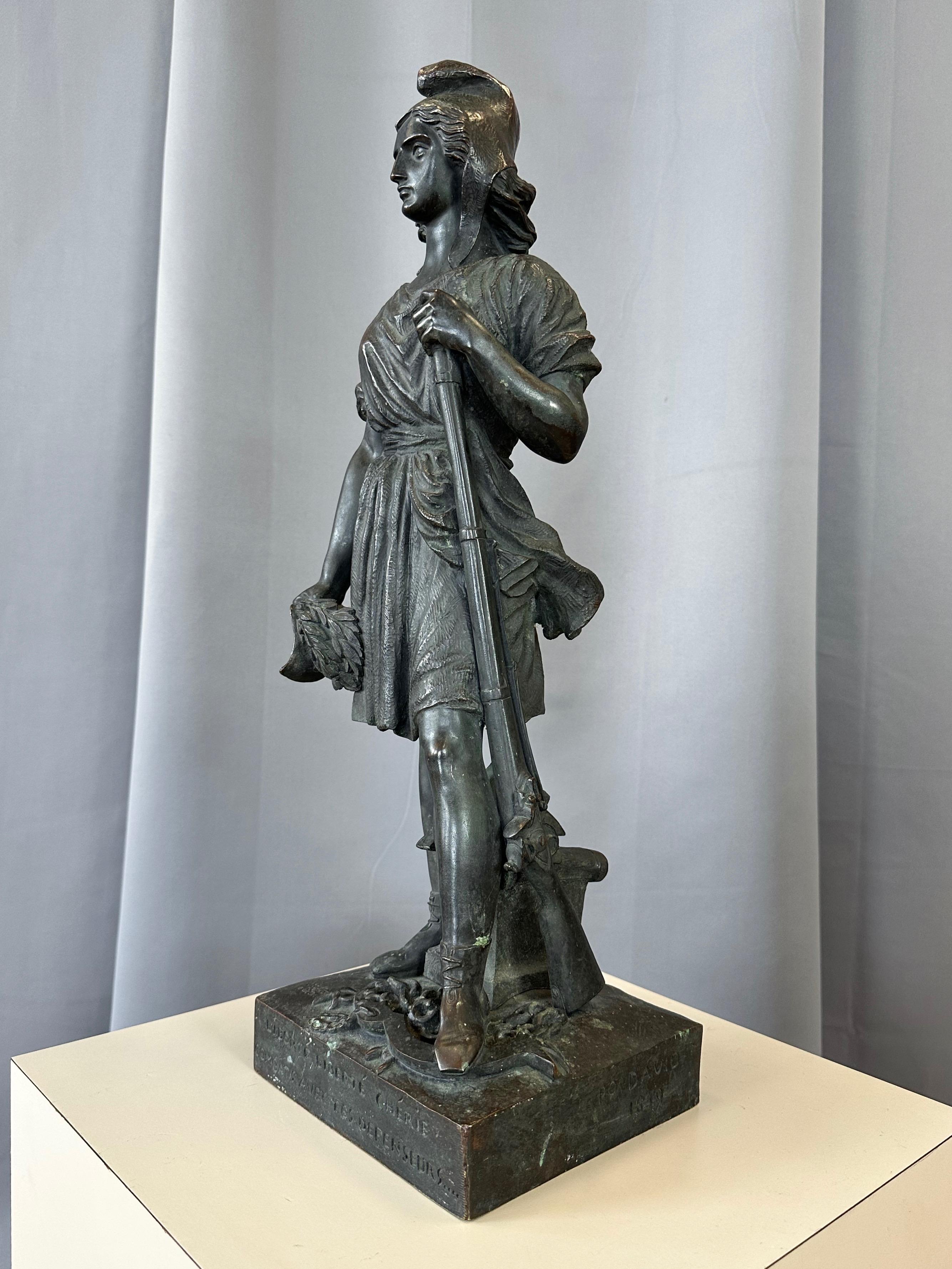 Louis Philippe Pierre-Jean David d’Angers, “La Liberté”, Bronze Sculpture, 1839 For Sale