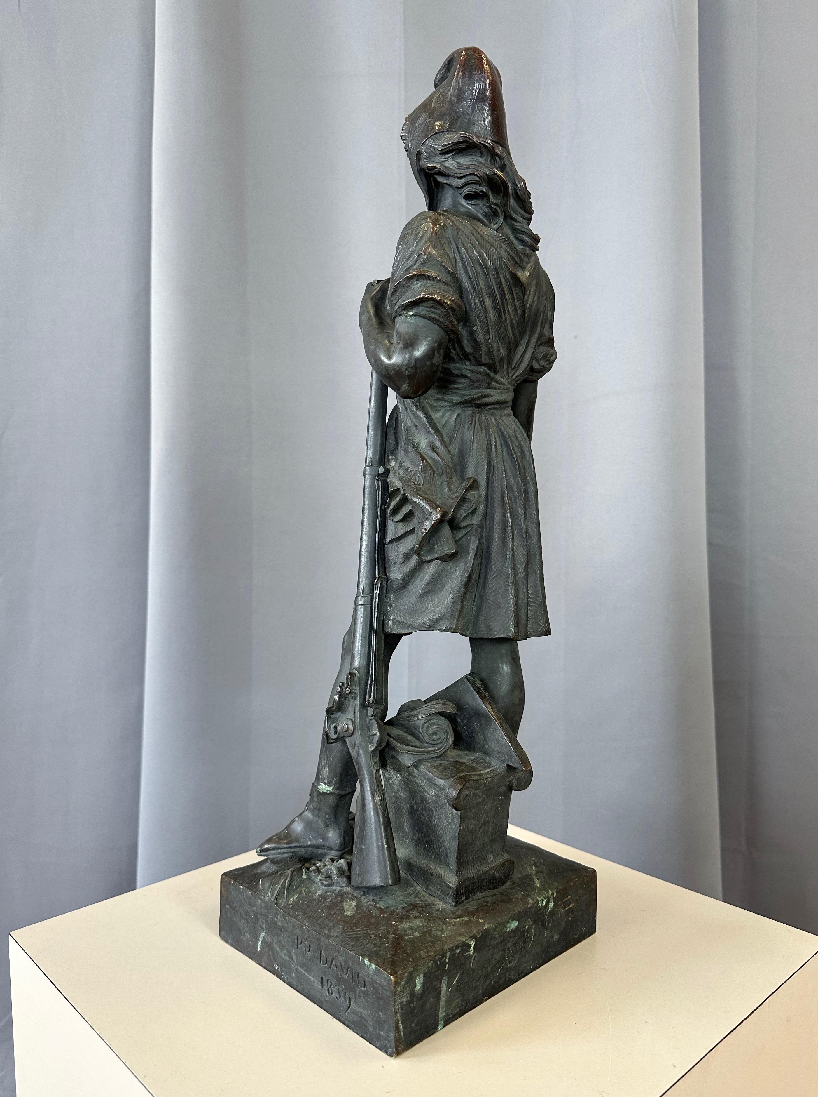 Cast Pierre-Jean David d’Angers, “La Liberté”, Bronze Sculpture, 1839 For Sale