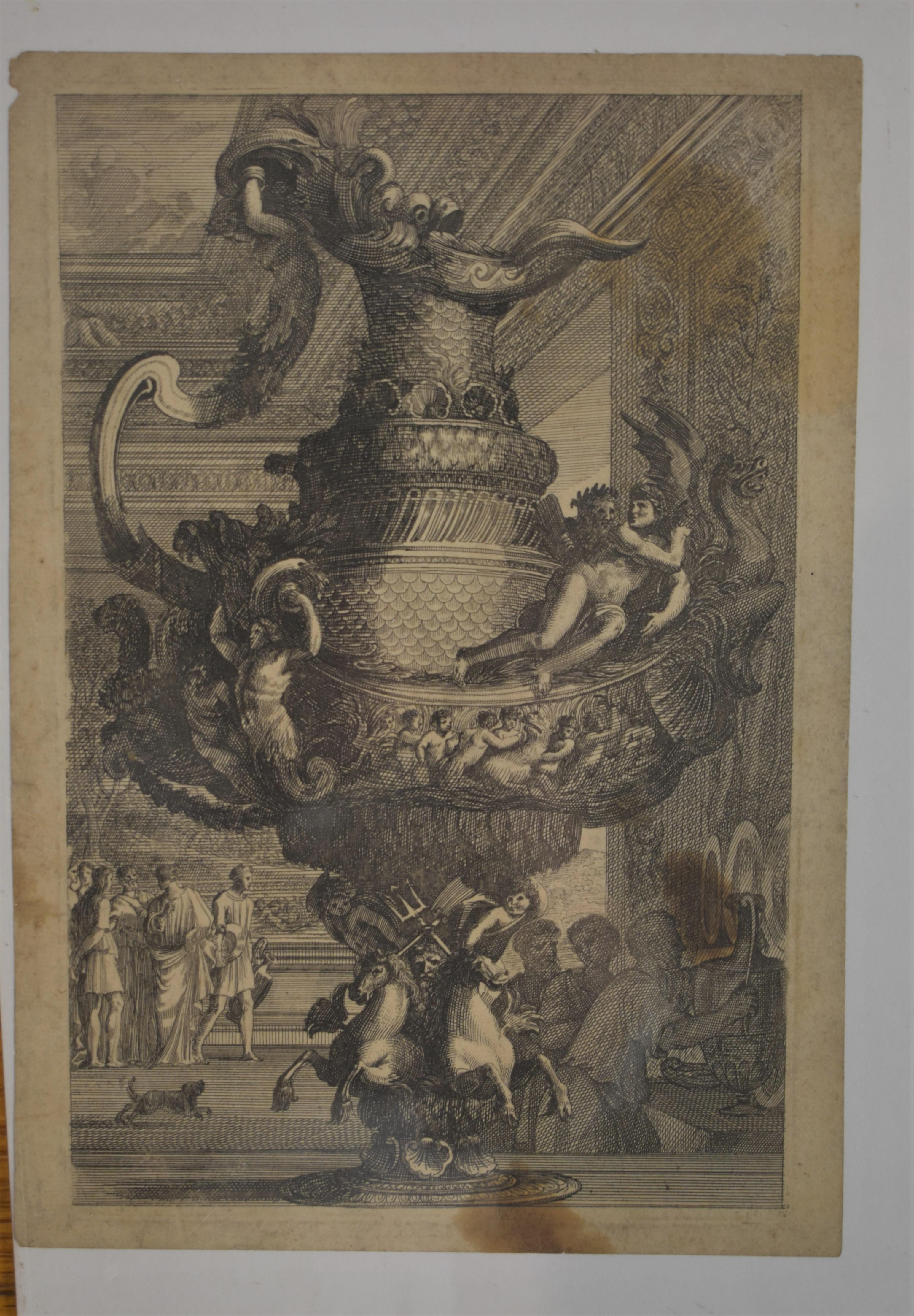Drei alte Meisterstielengravuren, nach Pierre Jean Mariette 1694-1774 im Angebot 1