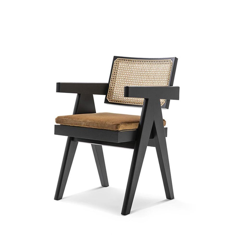 Chair designed by Pierre Jeanneret circa 1950 , relaunched in 2019.
Manufactured by Cassina in Italy.

This chair is one of the most recognisable in Chandigarh’s Capitol Complex, found throughout the offices of the Secretariat. The independent