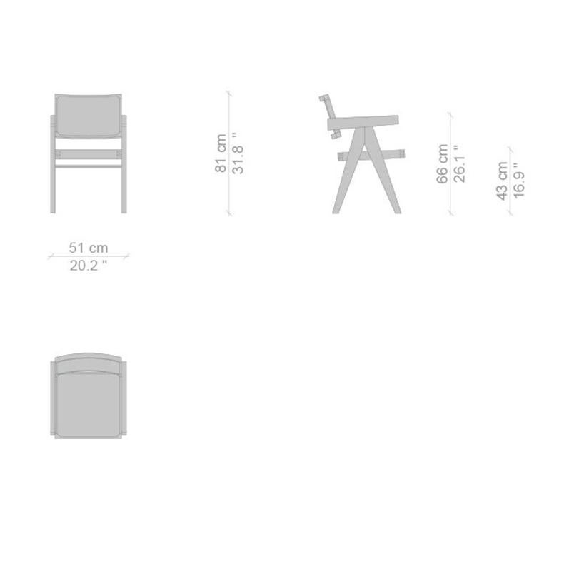 Mid-Century moderno Pierre Jeanneret 051 Capitol Complex Sedia da ufficio con cuscino di Cassina in vendita