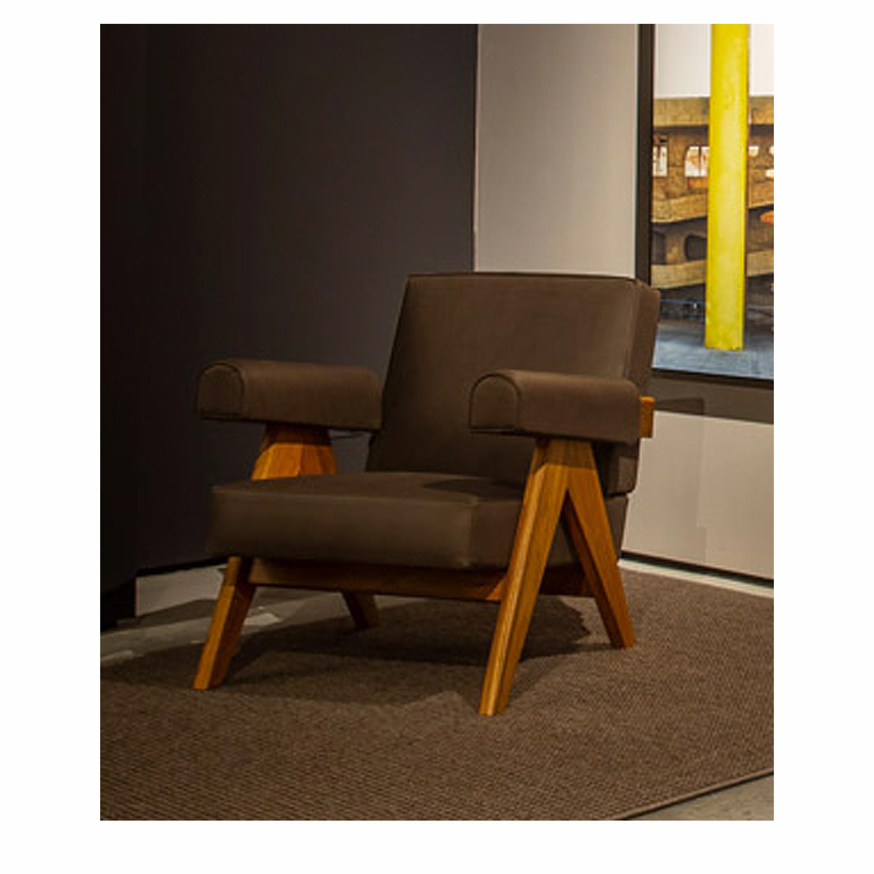 Armchairdesigned by Pierre Jeanneret circa 1950, relaunched in 2019.
Manufactured by Cassina in Italy.

Included in UNESCO’s 2016 Cultural Heritage list, the extraordinary architecture of Le Corbusier’s Capitol Complex, designed by Chandigarh in