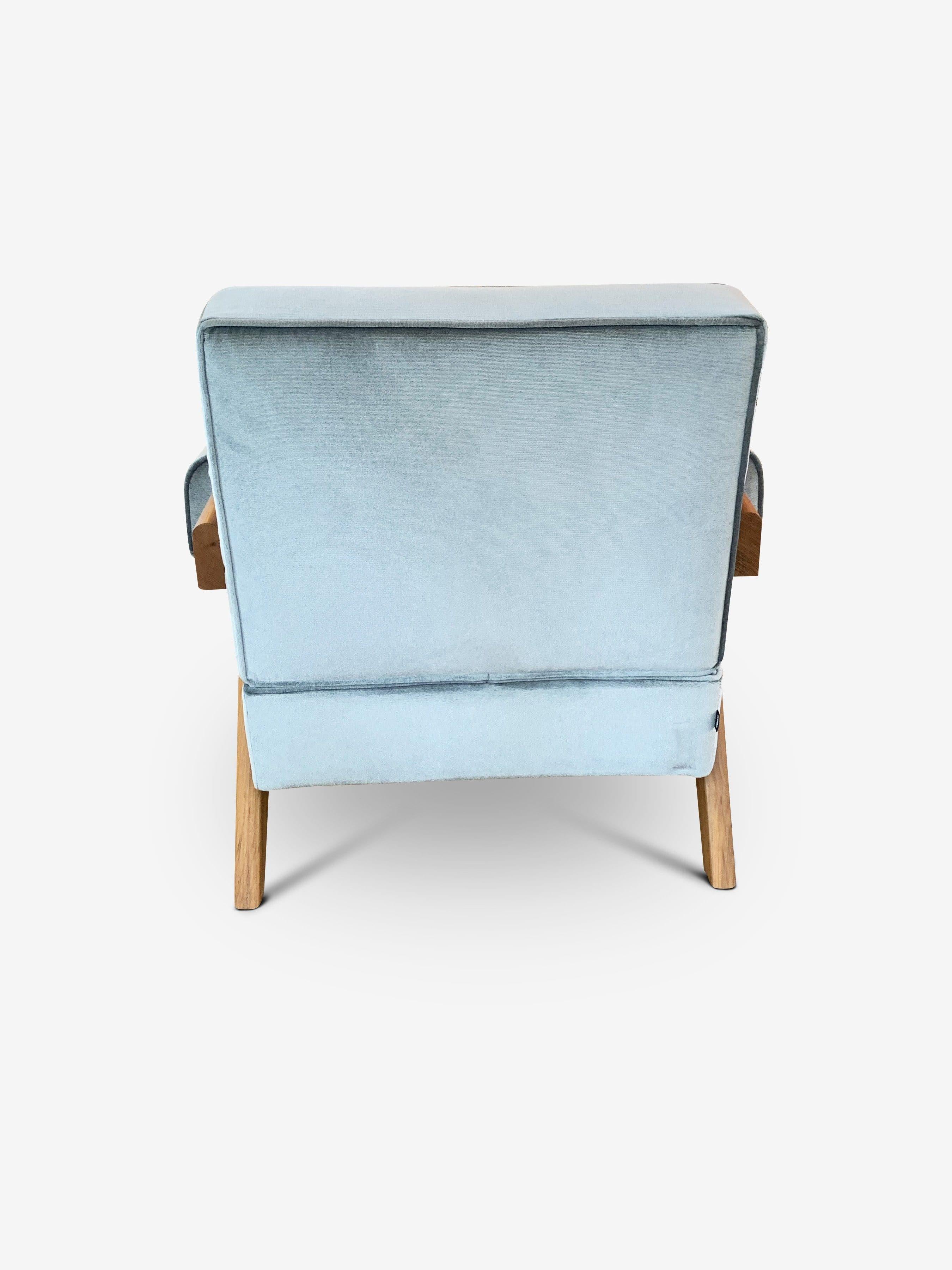 Pierre Jeanneret 053 Fauteuil Capitol Complex en teck avec Carta di Zucchero en vente 1