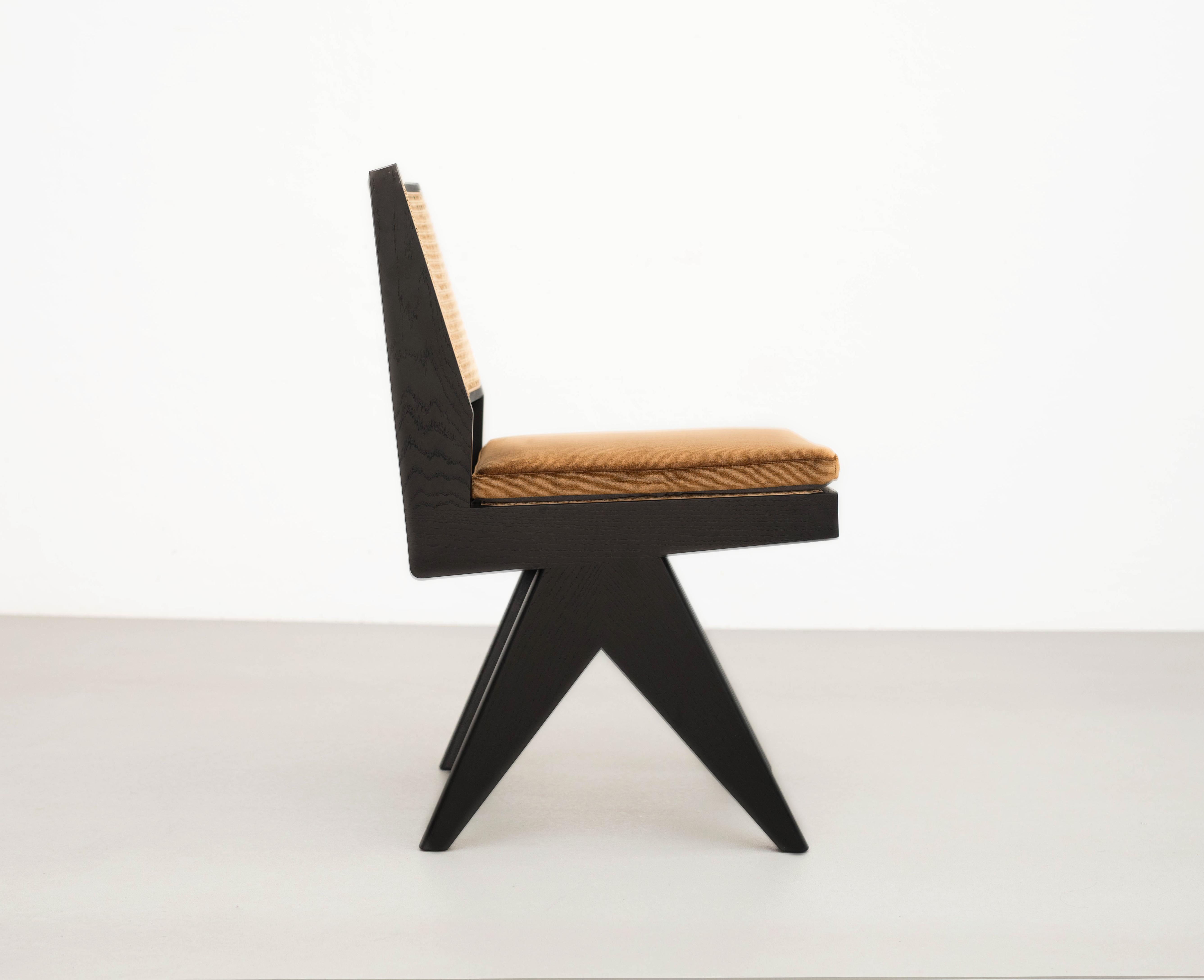 Italian Pierre Jeanneret 055 Capitol Complex Chair with Cushion by Cassina For Sale
