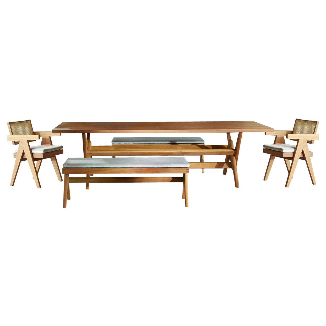 Pierre Jeanneret 056 Capitol Complex Dining Set, by Cassina