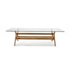 Pierre Jeanneret 056 Capitol Complex Wood and Glass Table by Cassina
