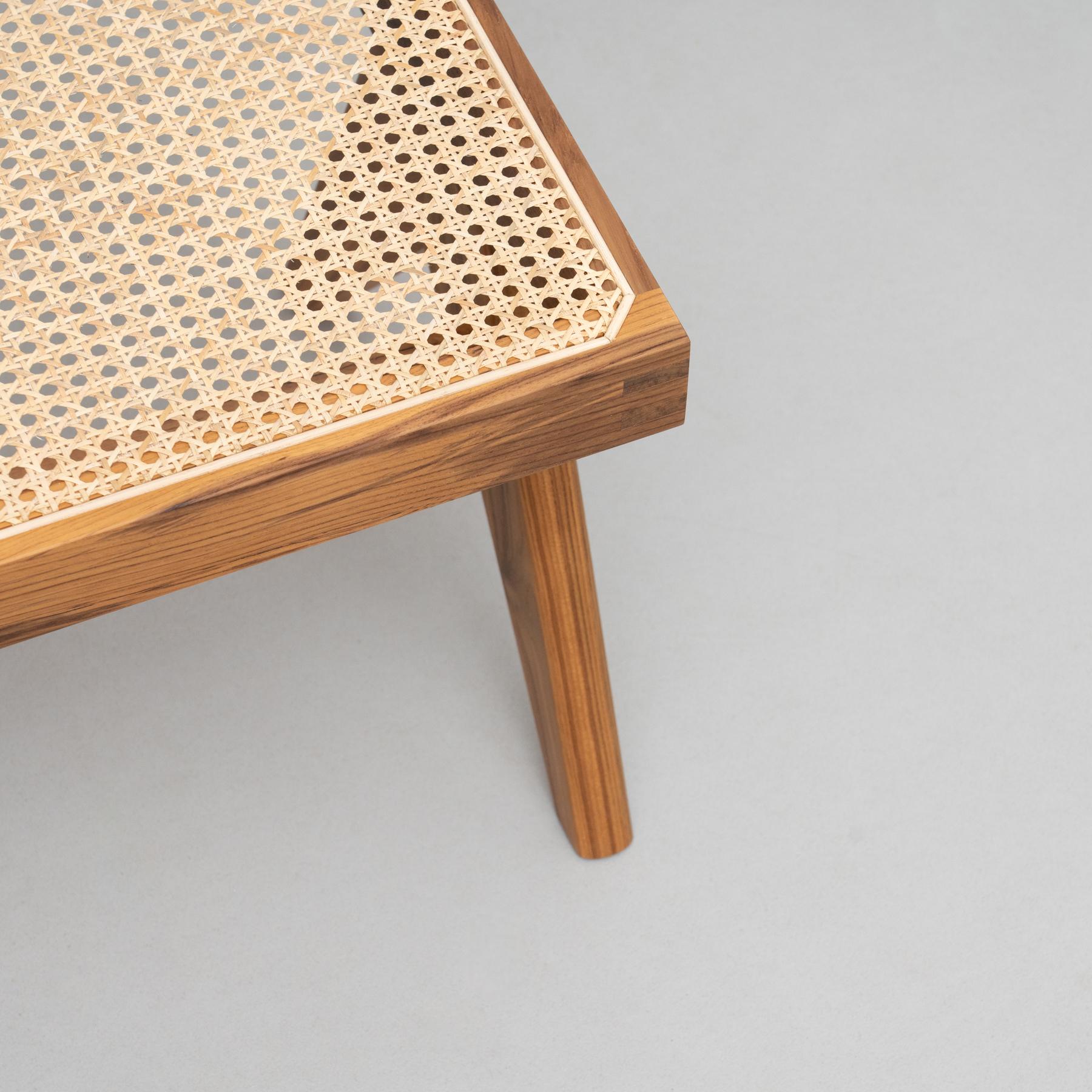 Pierre Jeanneret 057 Civil Bench, Wood and Woven Viennese Cane by Cassina For Sale 11