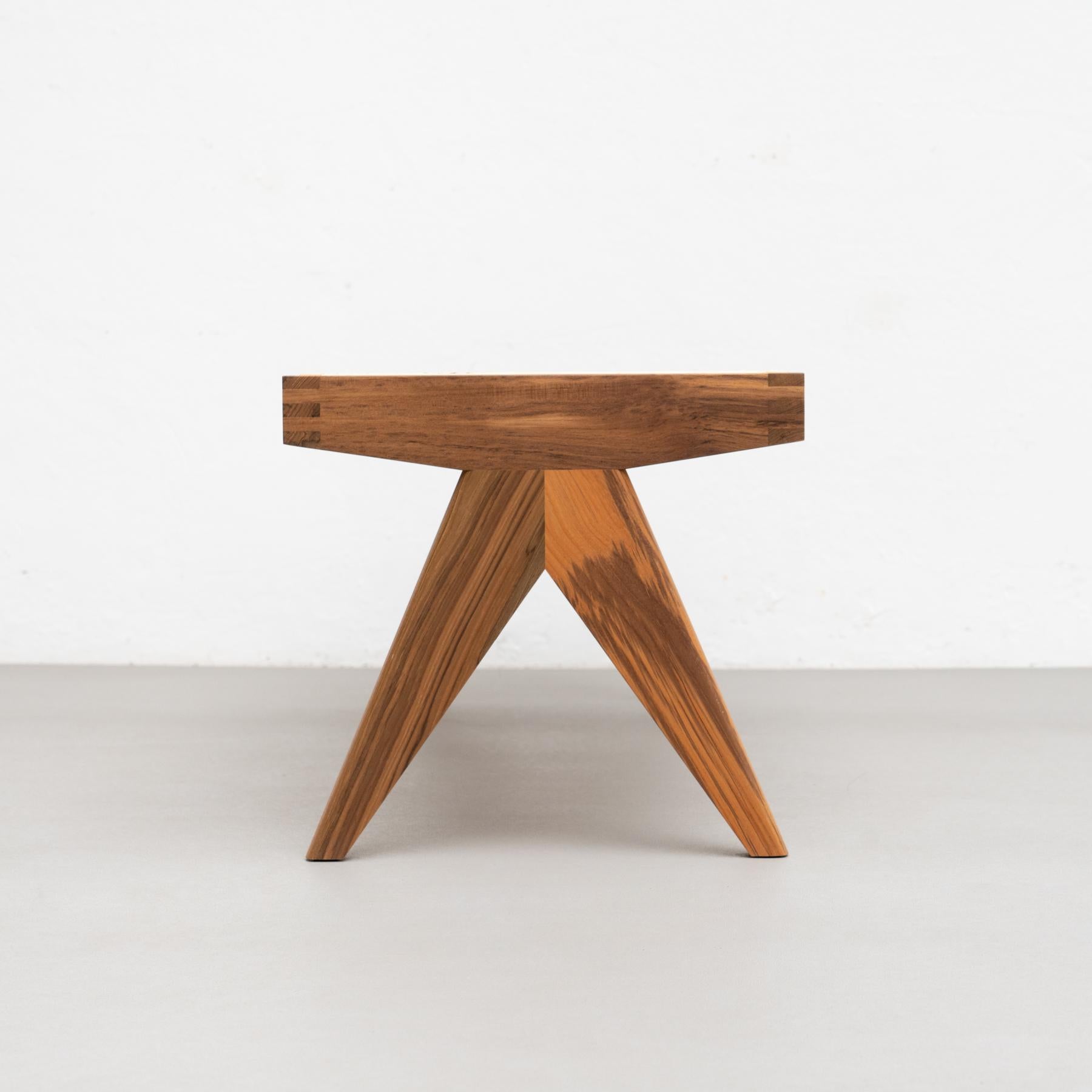 Pierre Jeanneret 057 Civil Bench, Wood and Woven Viennese Cane 7