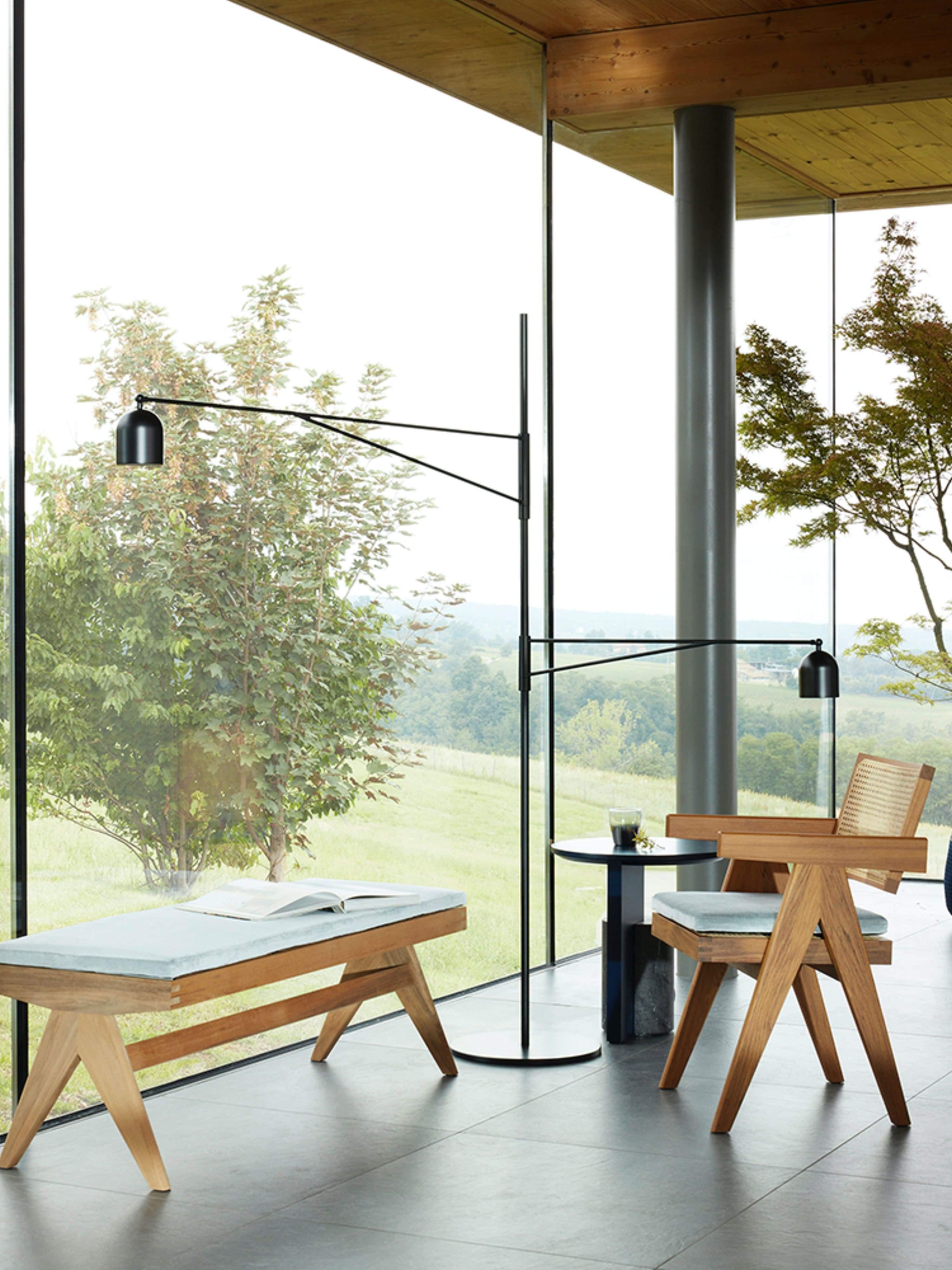 Italiano Panca civile Pierre Jeanneret 1958 in teak di Cassina in vendita