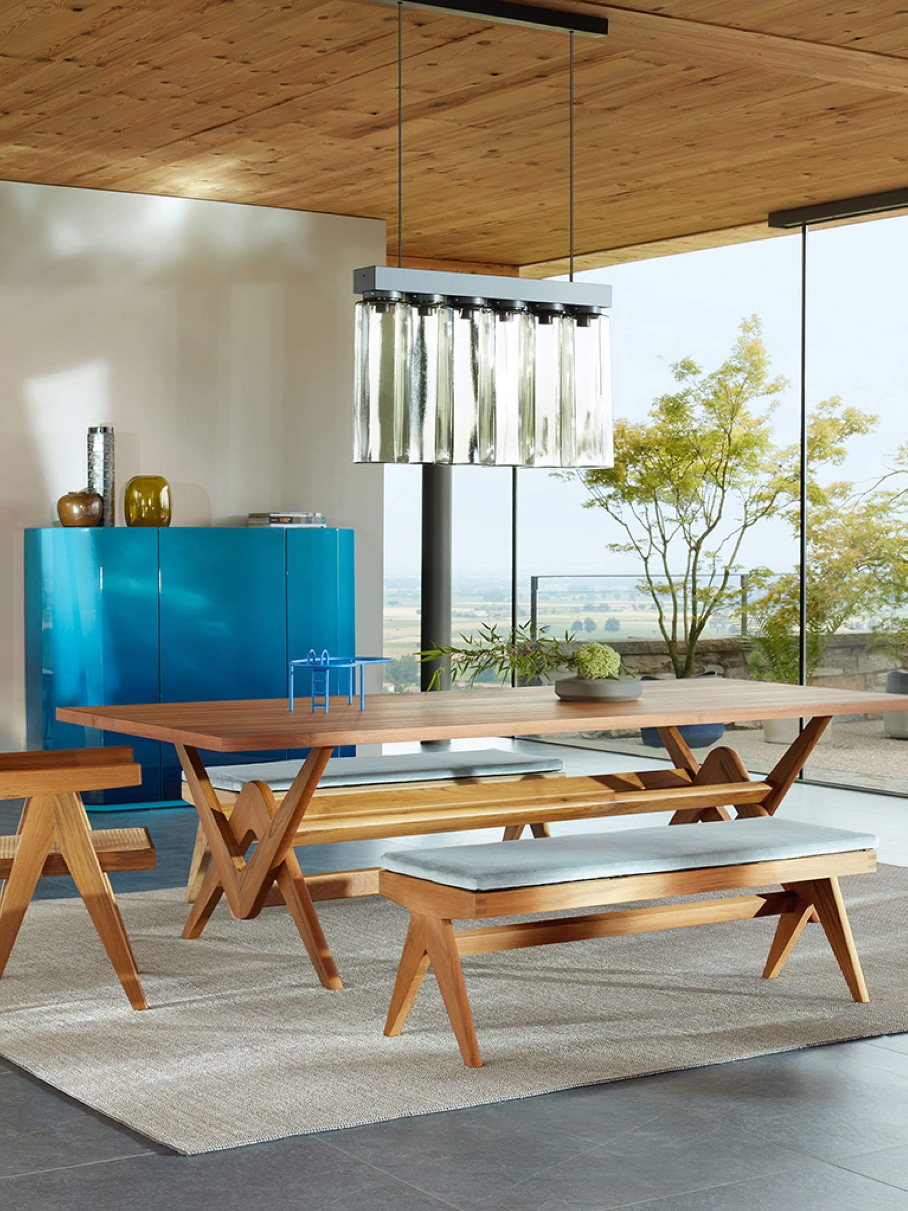 XXI secolo e contemporaneo Panca civile Pierre Jeanneret 1958 in teak di Cassina in vendita