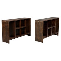 Pierre Jeanneret, 6-Hole File Racks or Bookcases, Teak, Chandigarh, 1960s