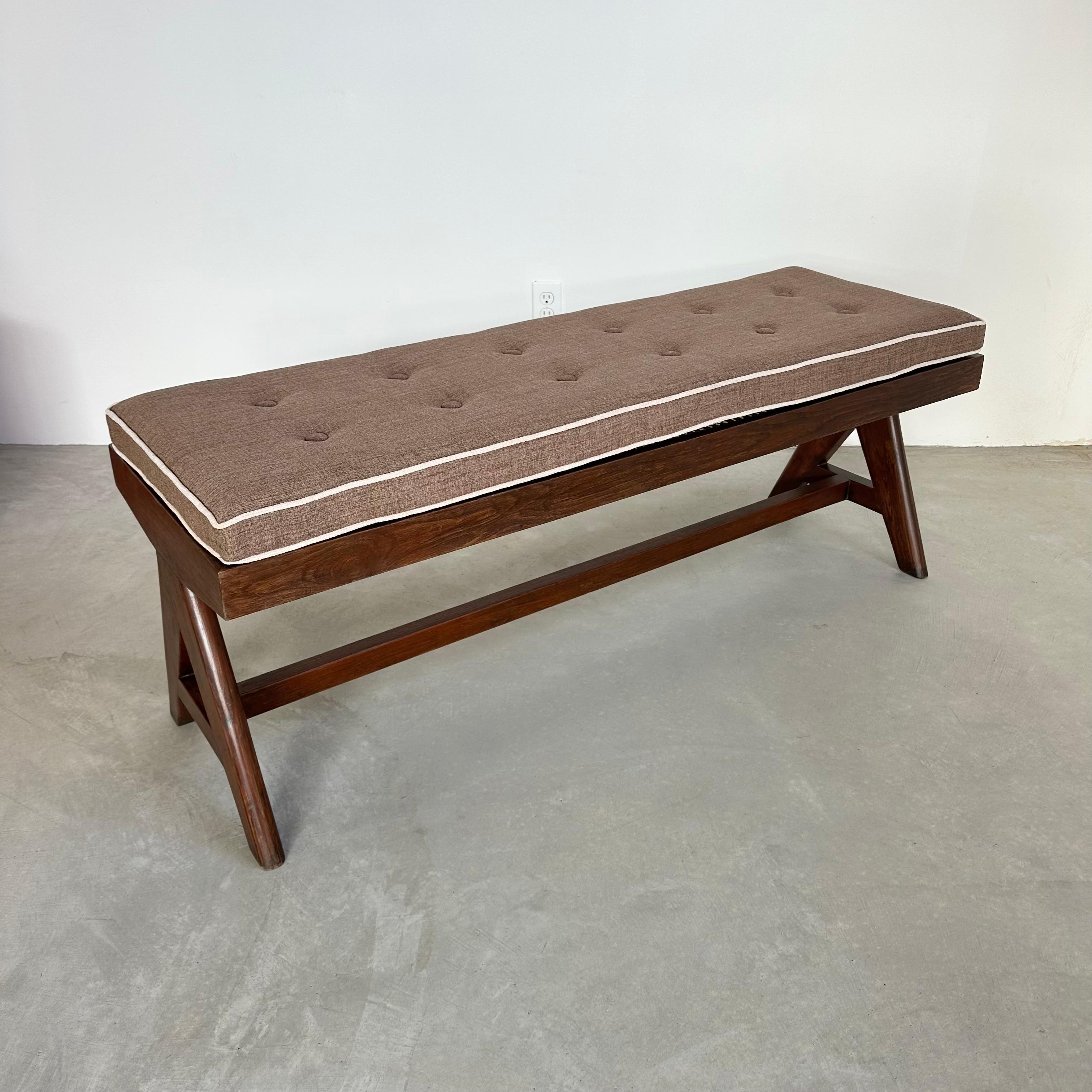 Pierre Jeanneret A Leg Bench, 1950s Chandigarh For Sale 4