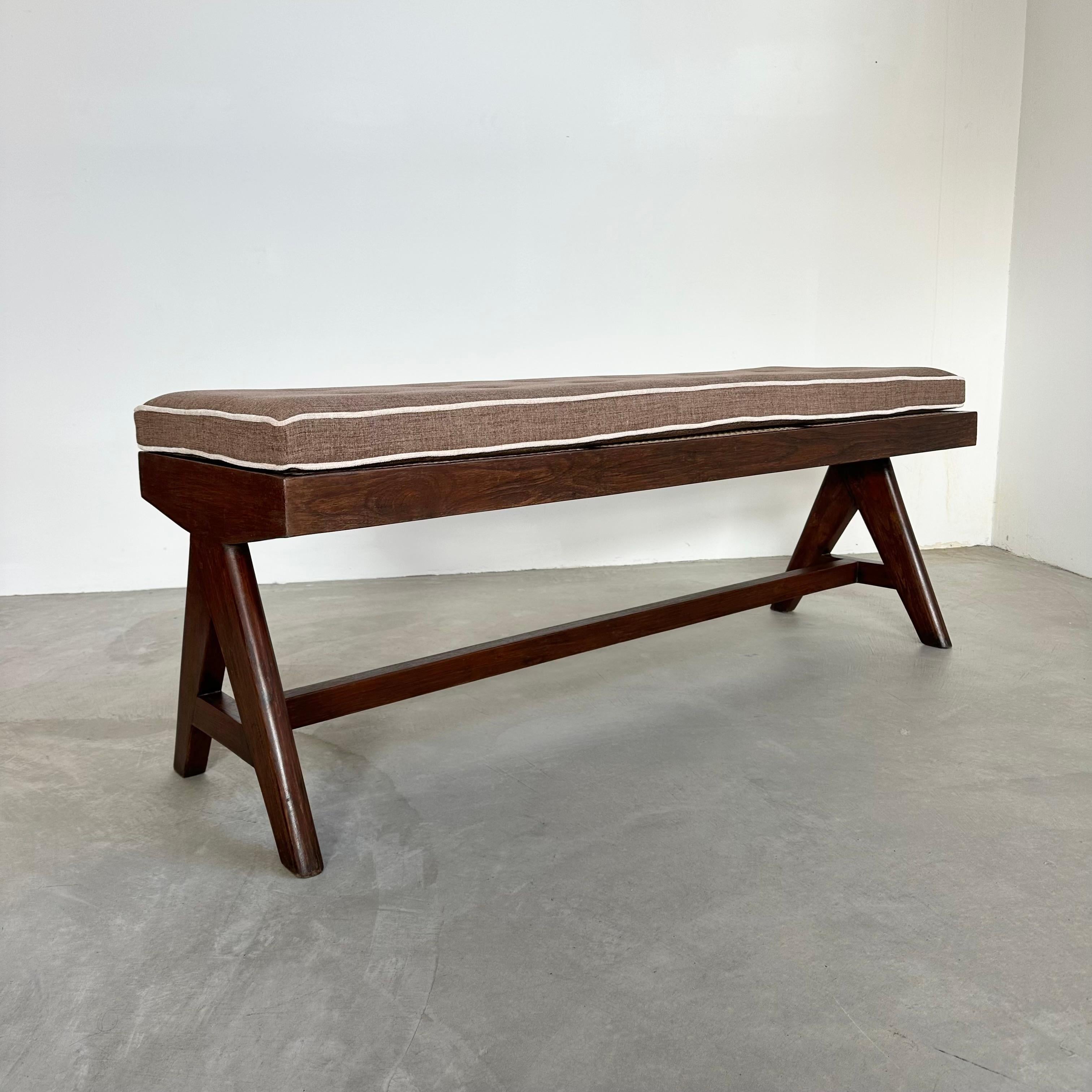 Pierre Jeanneret A Leg Bench, 1950s Chandigarh For Sale 8
