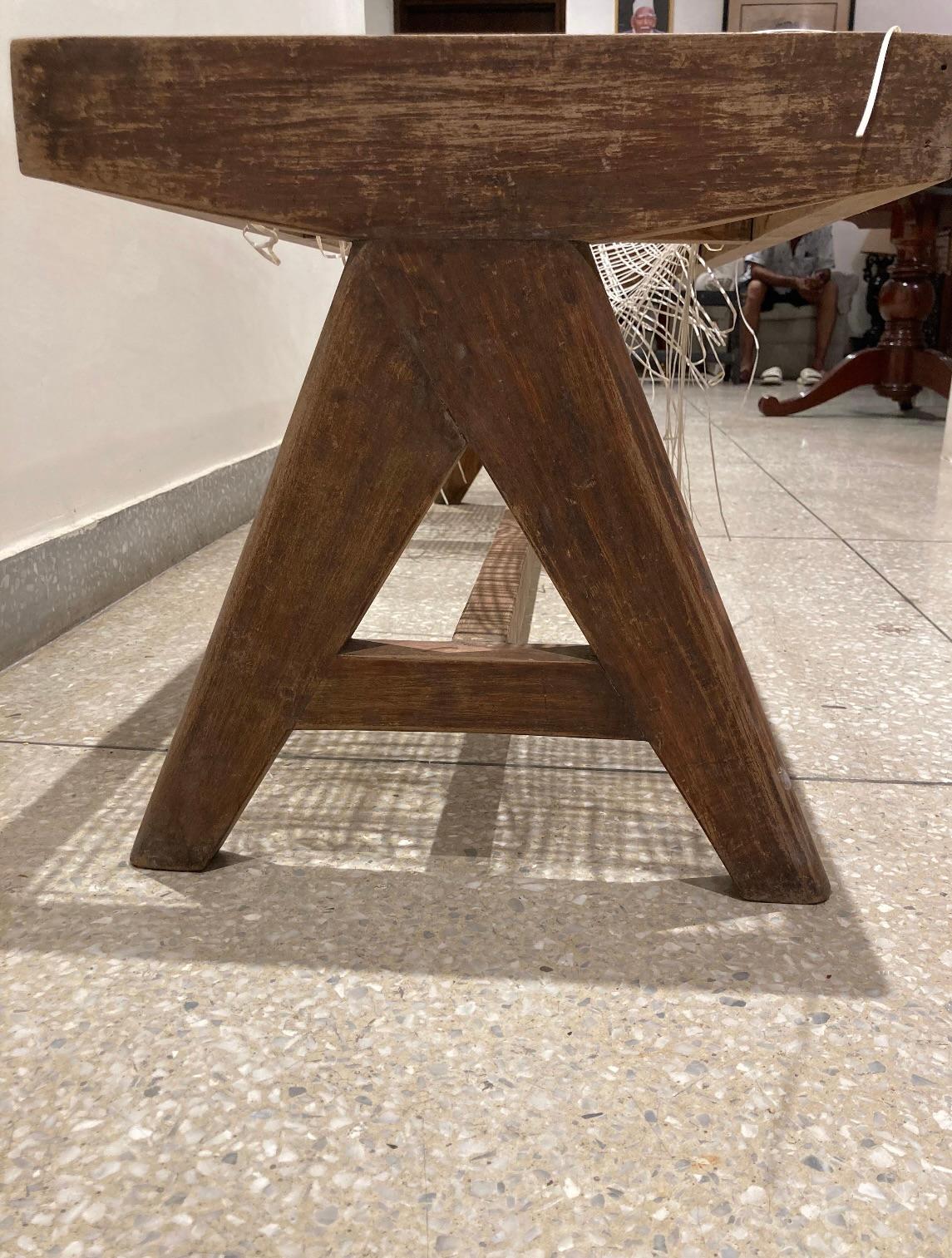 Pierre Jeanneret A Leg Bench, 1950s Chandigarh For Sale 13