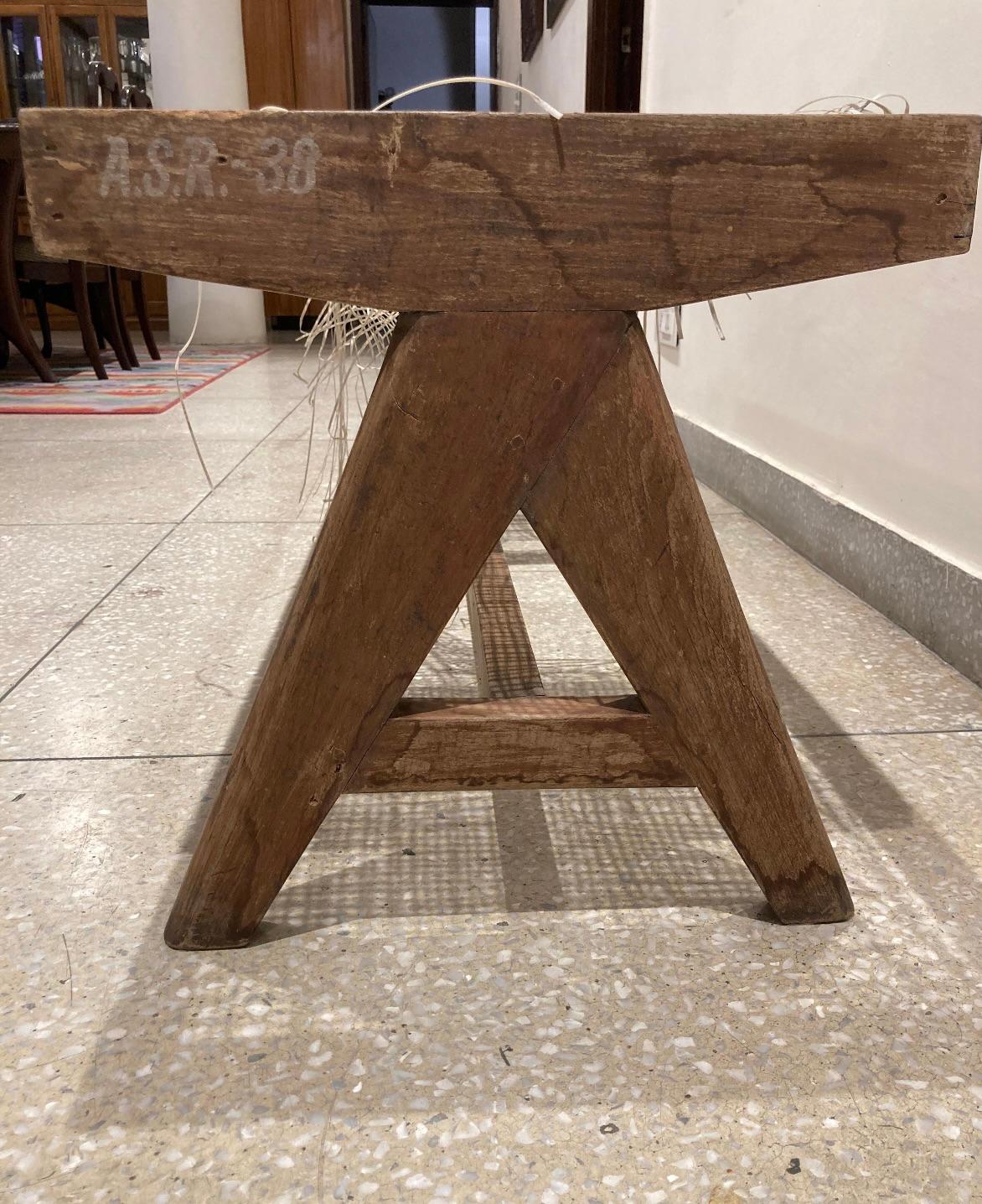 Pierre Jeanneret A Leg Bench, 1950s Chandigarh For Sale 14