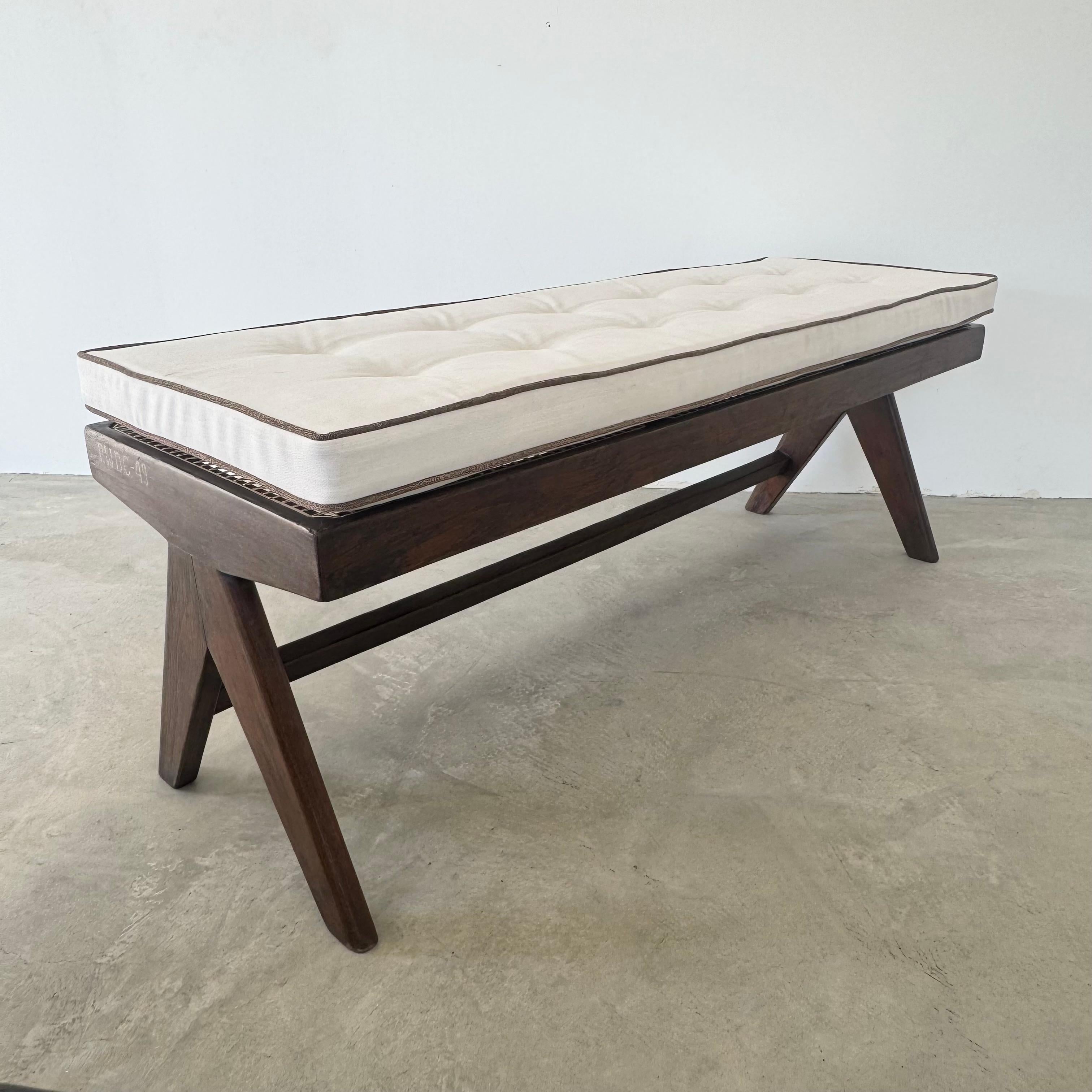 Indian Pierre Jeanneret A Leg Bench, 1950s Chandigarh For Sale