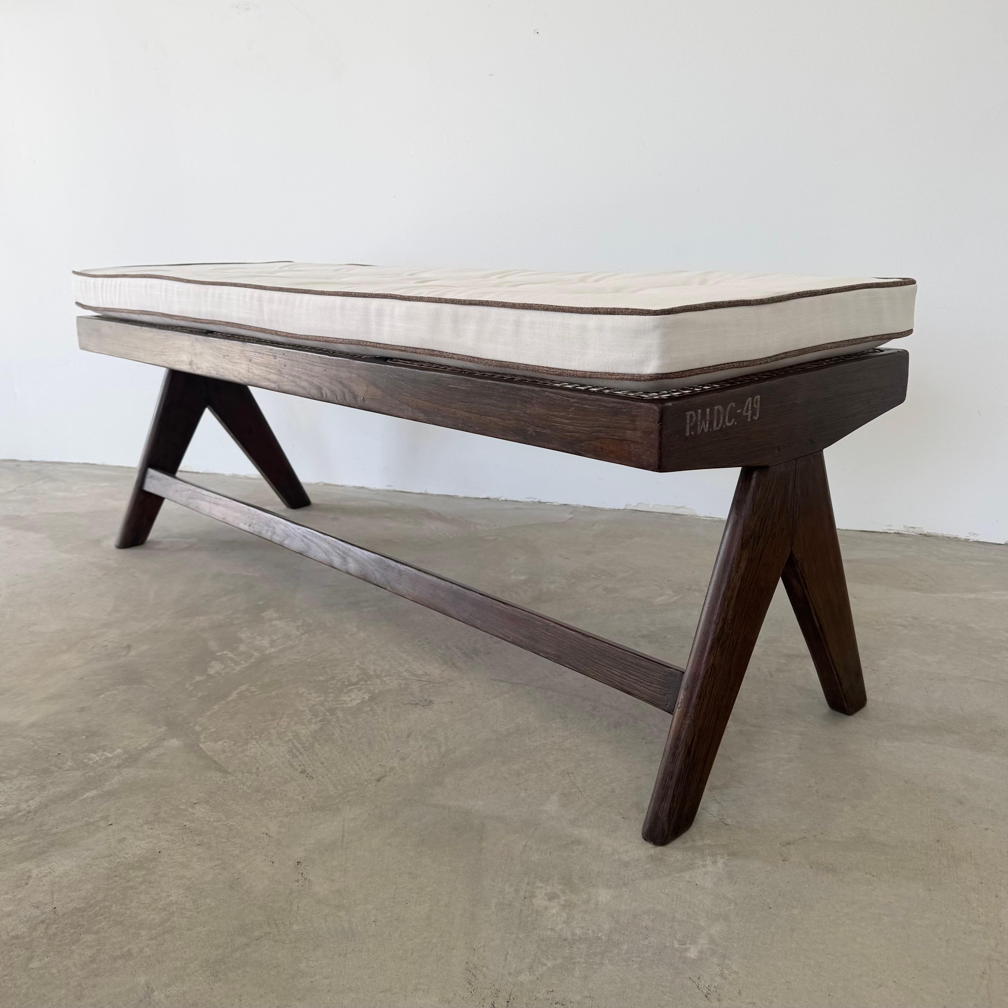 Mid-20th Century Pierre Jeanneret A Leg Bench, 1950s Chandigarh For Sale