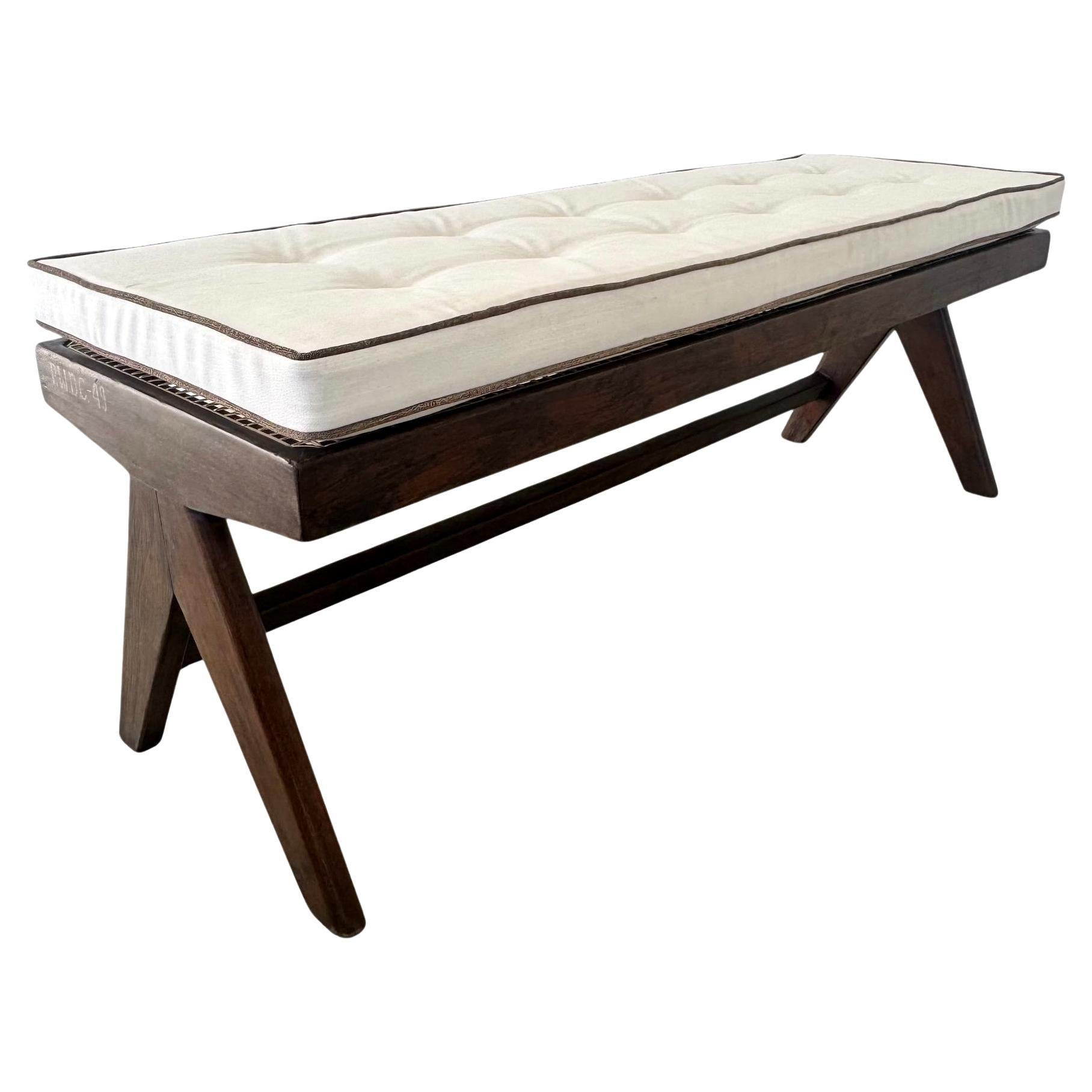 Pierre Jeanneret A Leg Bench, 1950s Chandigarh For Sale