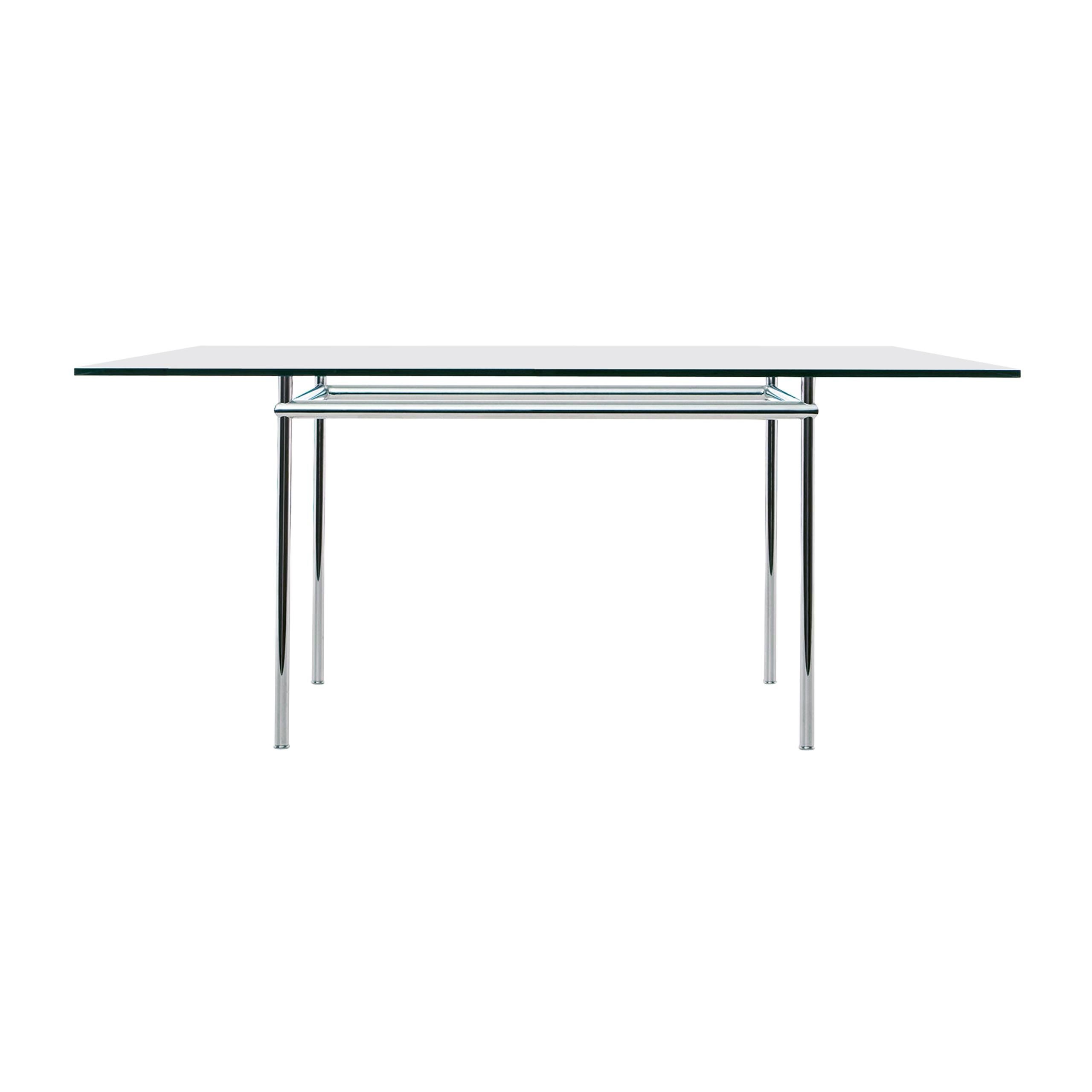 Pierre Jeanneret and Le Corbusier LC12 La Roche Table, Steel and Glass