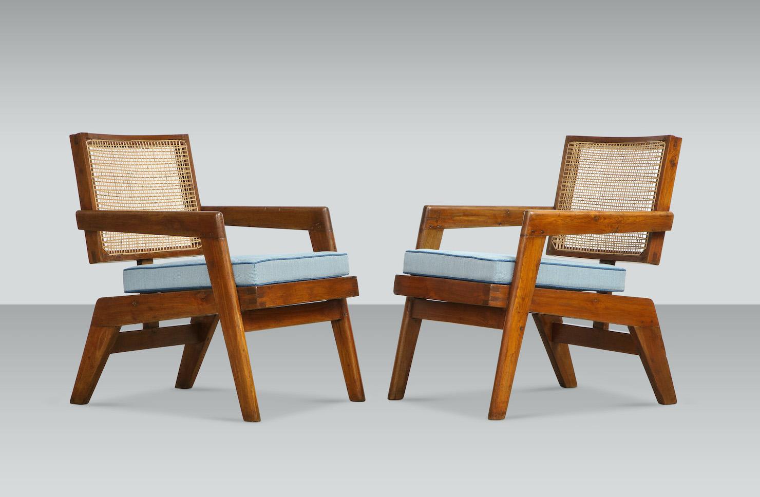 Indian Pierre Jeanneret Armchairs