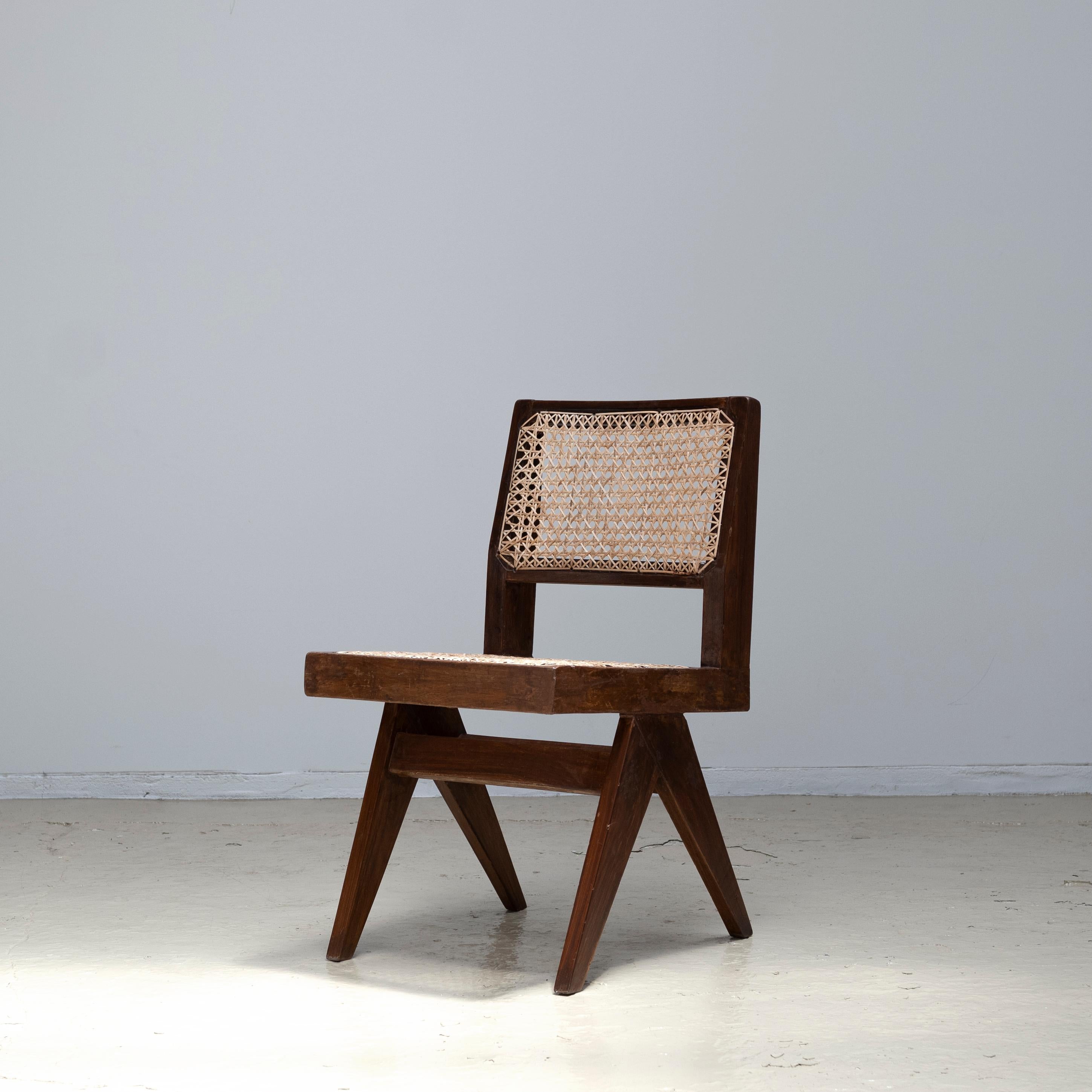 Mid-20th Century Pierre Jeanneret Armless Dining Chairs, Chandigarh