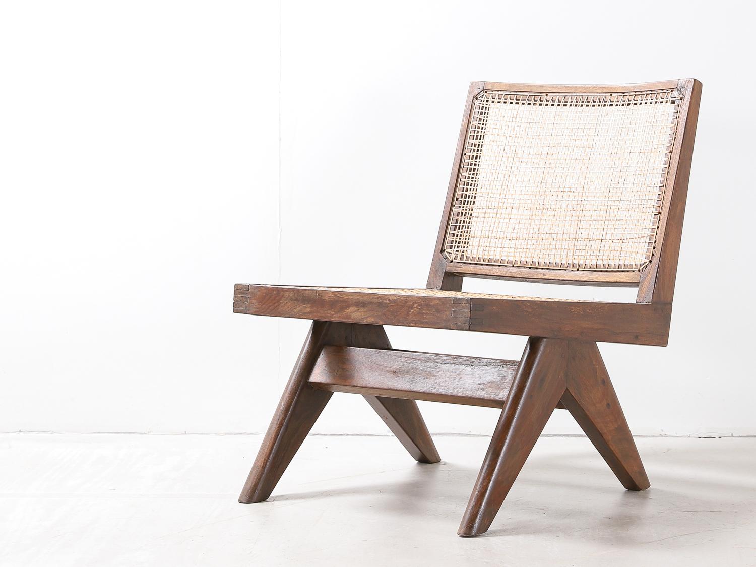 Pierre Jeanneret ''Armless Easy Chair'', Modell Nr. PJ-SI-35-A (Moderne der Mitte des Jahrhunderts) im Angebot