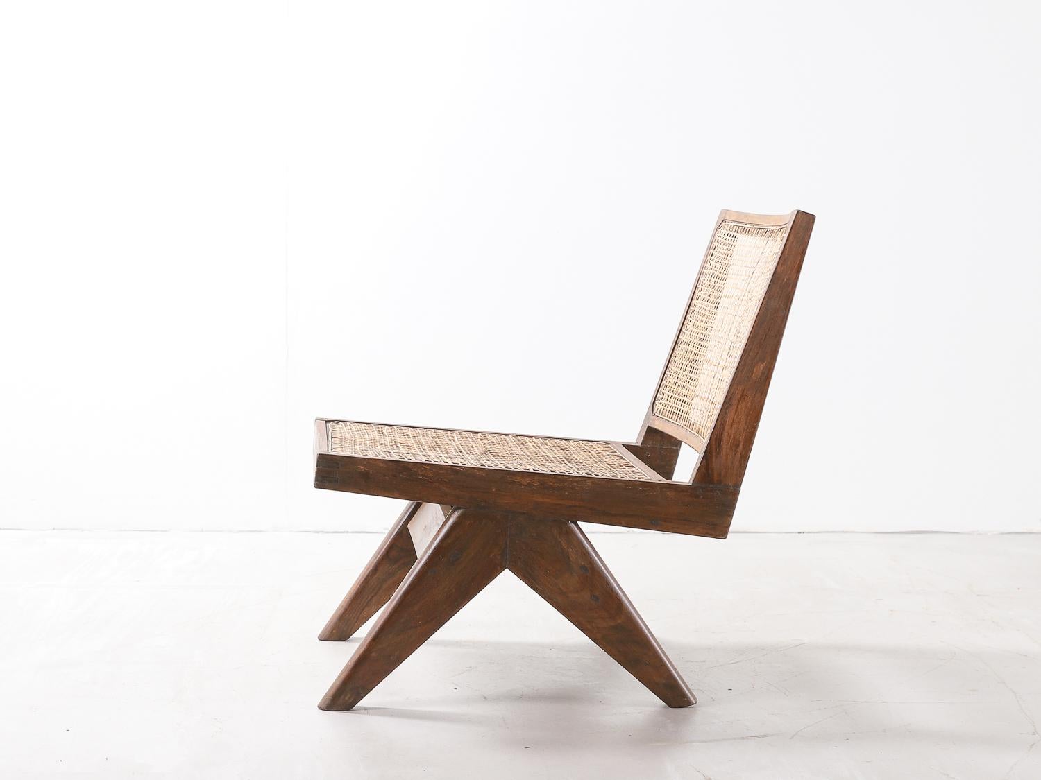 Pierre Jeanneret ''Armless Easy Chair'', Modell Nr. PJ-SI-35-A (Indisch) im Angebot
