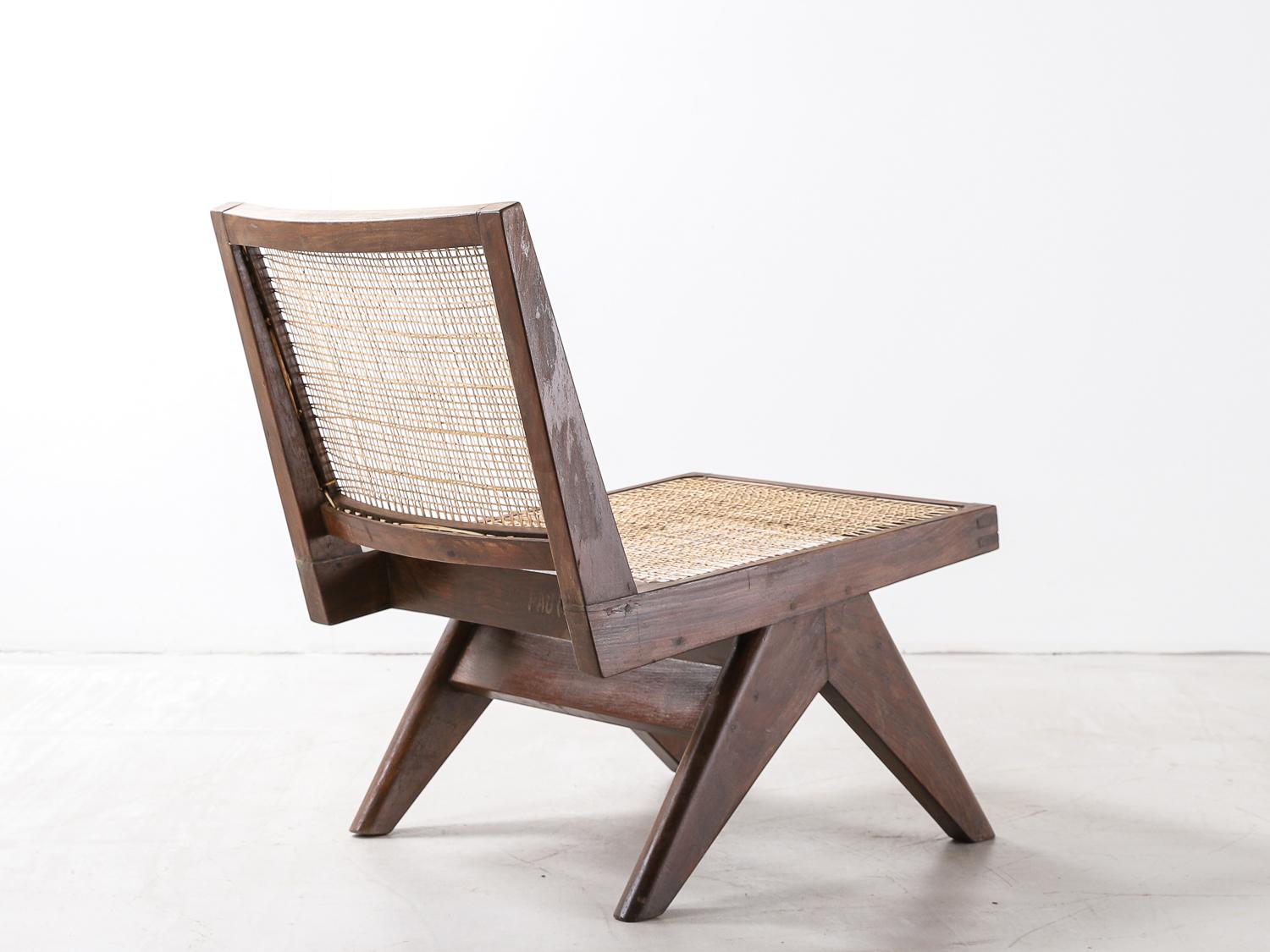Pierre Jeanneret ''Armless Easy Chair'', Modell Nr. PJ-SI-35-A (Mitte des 20. Jahrhunderts) im Angebot