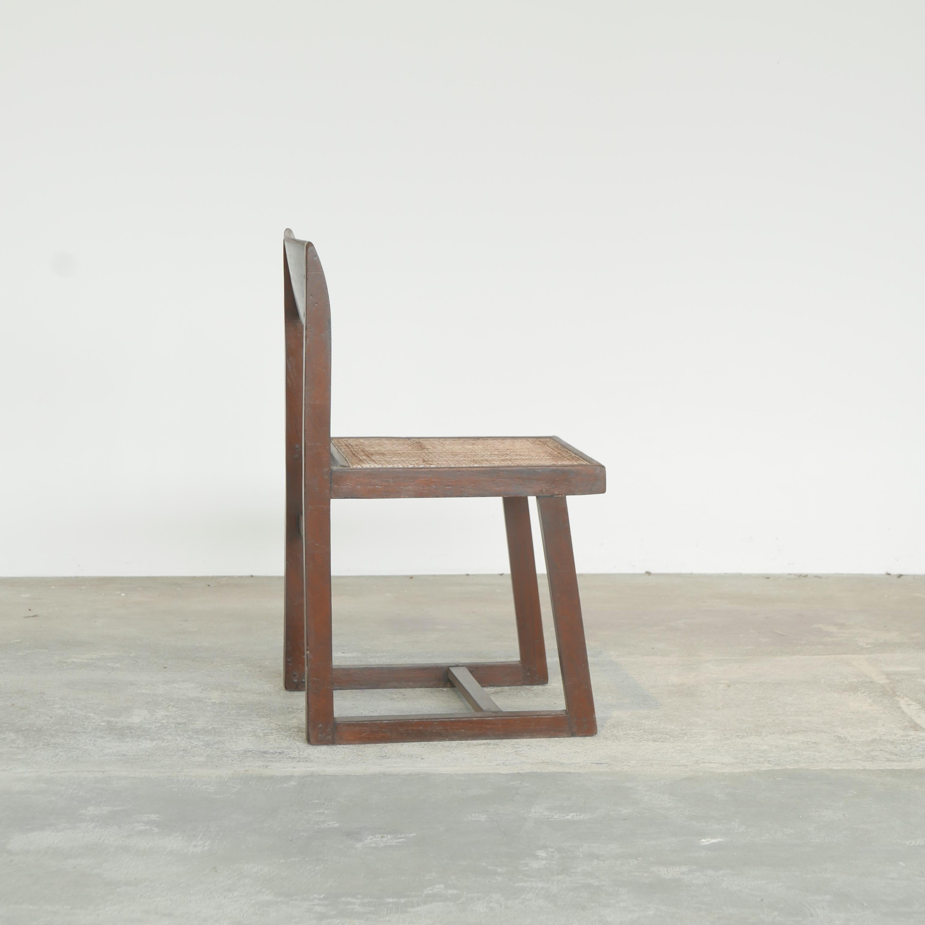 Pierre Jeanneret AUTHENTIC Box Chair with Cane and Teak from Chandigarh In Good Condition In Zürich, CH