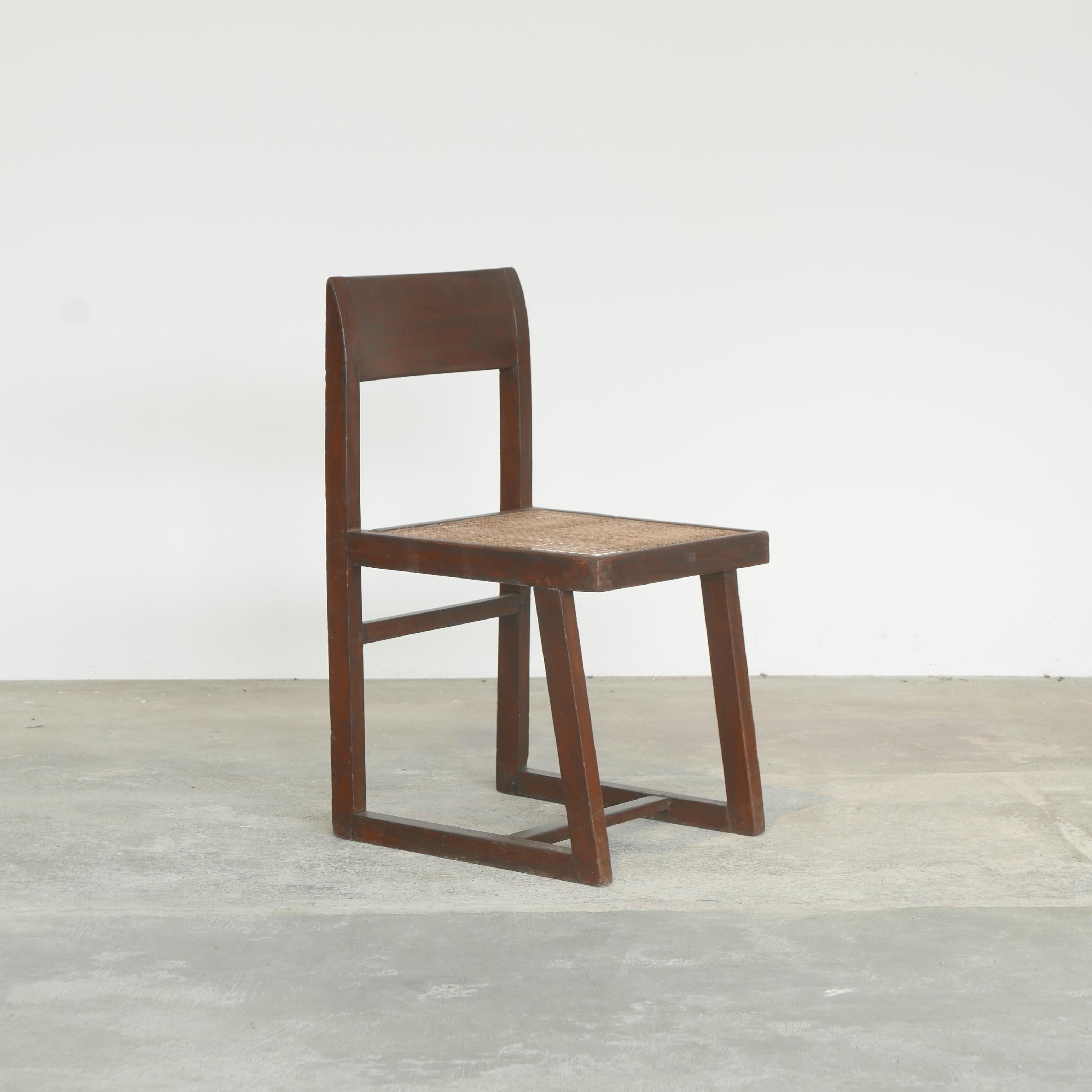Mid-20th Century Pierre Jeanneret AUTHENTIC Box Chair with Cane and Teak from Chandigarh