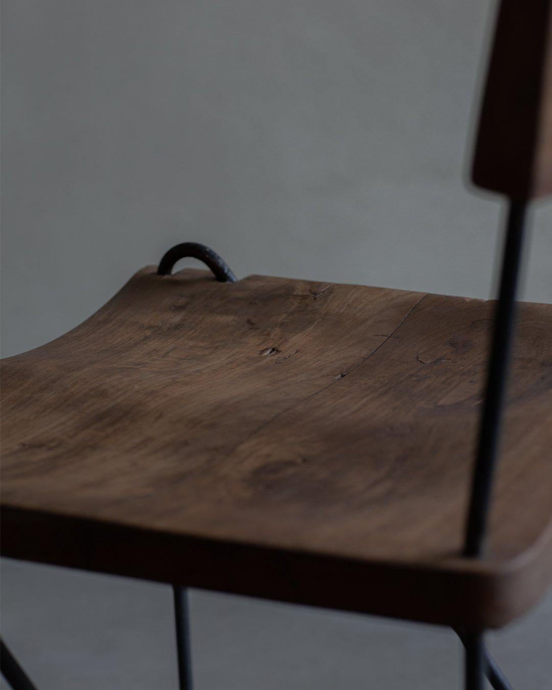 Pierre Jeanneret - Authentic PJ-SI-06-A - N chair - Iron and Teak Circa 1955 For Sale 3