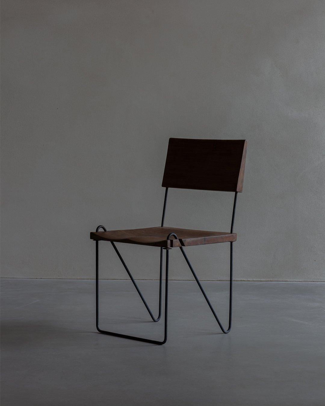 Pierre Jeanneret - Authentic PJ-SI-06-A - N chair - Iron and Teak Circa 1955 For Sale 4