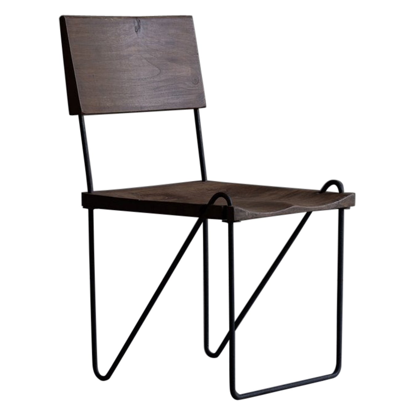 Pierre Jeanneret - Autentica PJ-SI-06-A - Sedia N - Ferro e teak Circa 1955