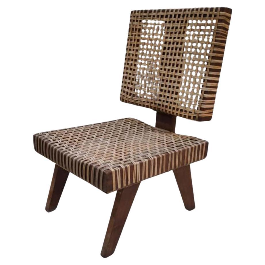 Fauteuil de salon rare et authentique Pierre Jeanneret, Chandigarh, 1956