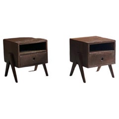 Pierre Jeanneret Bedside Tables PJ-050501 Chandigarh India, Circa 1955