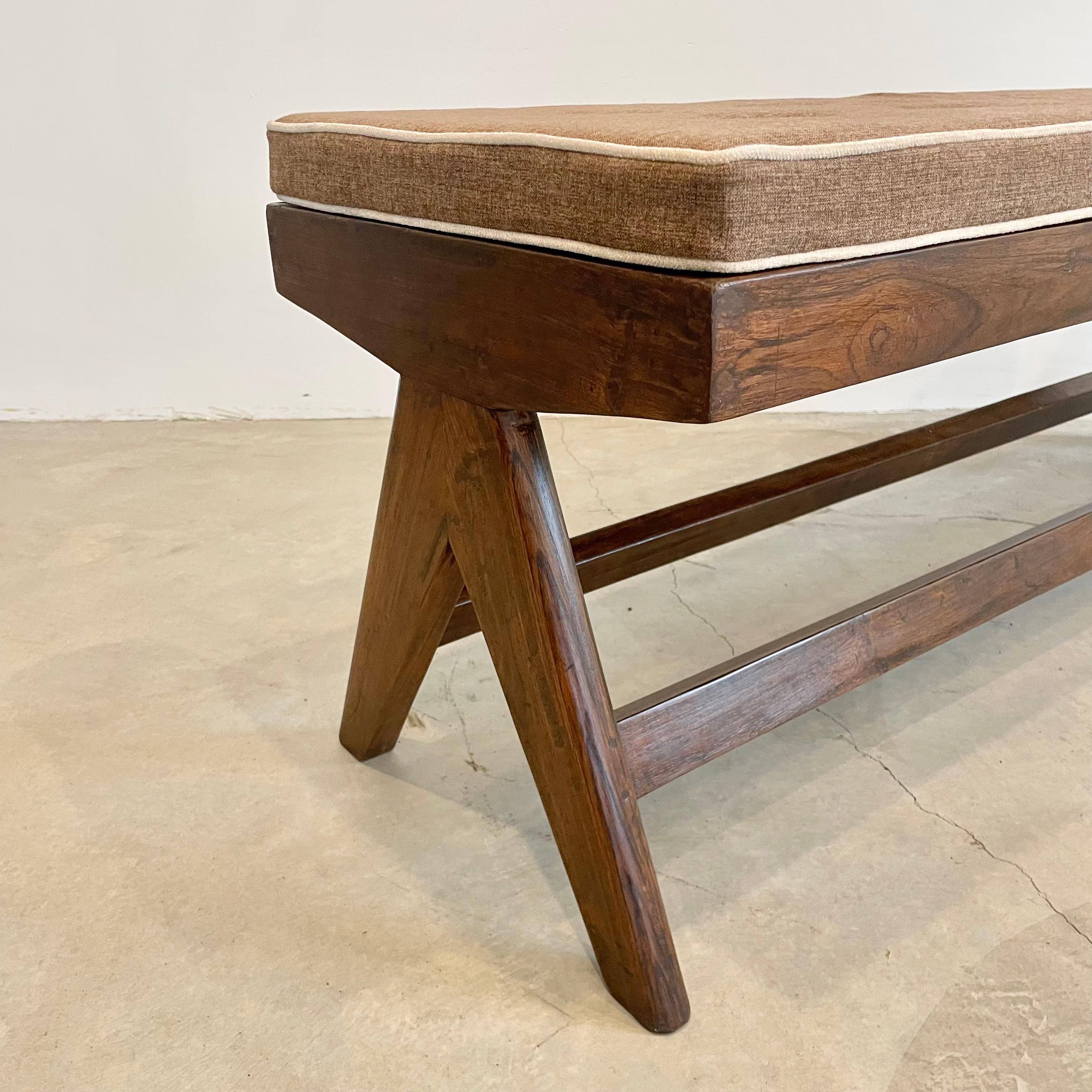 Mid-20th Century Pierre Jeanneret Bench, 1950s Chandigargh For Sale