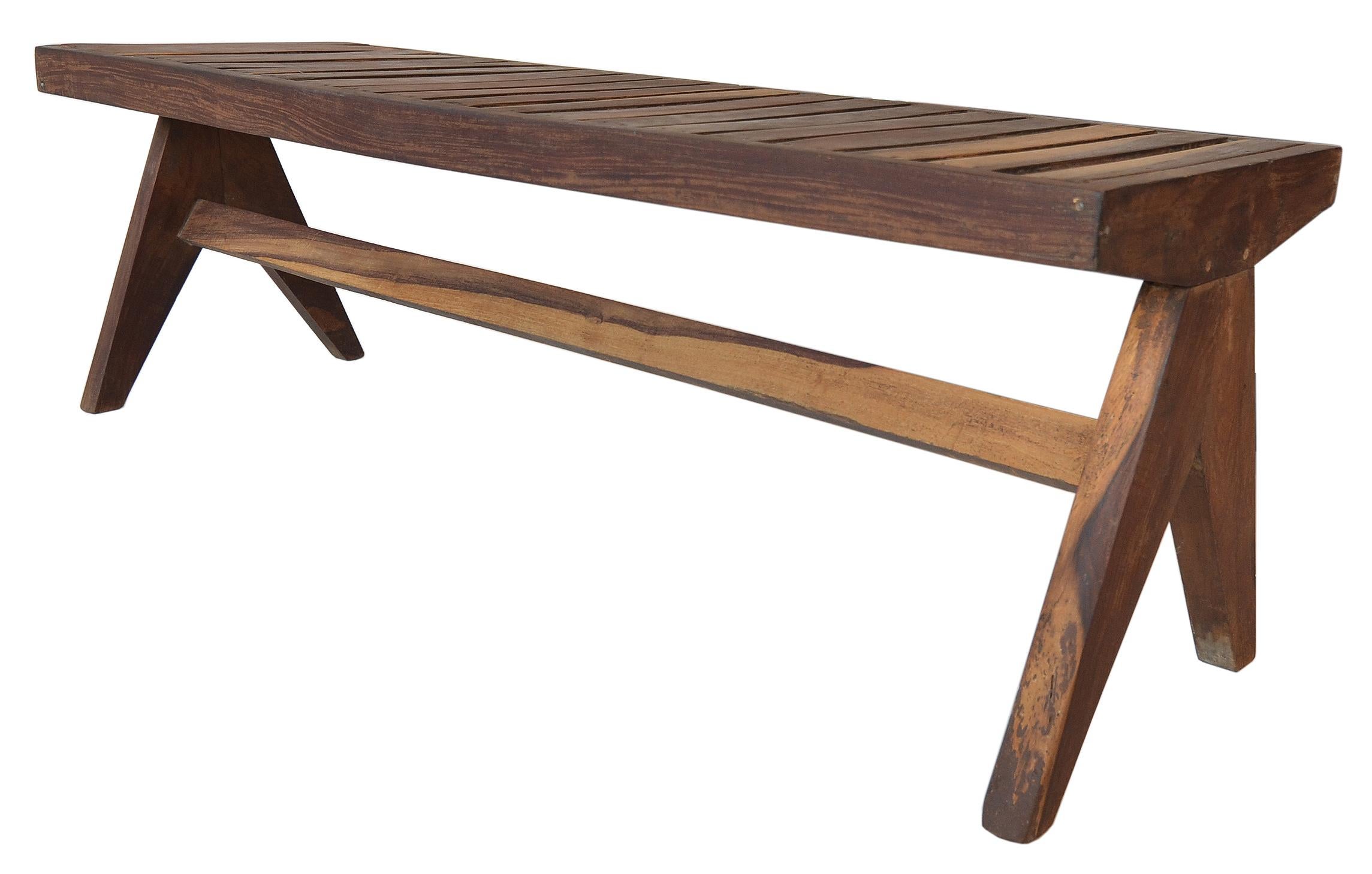 Wood Pierre Jeanneret Bench For Sale