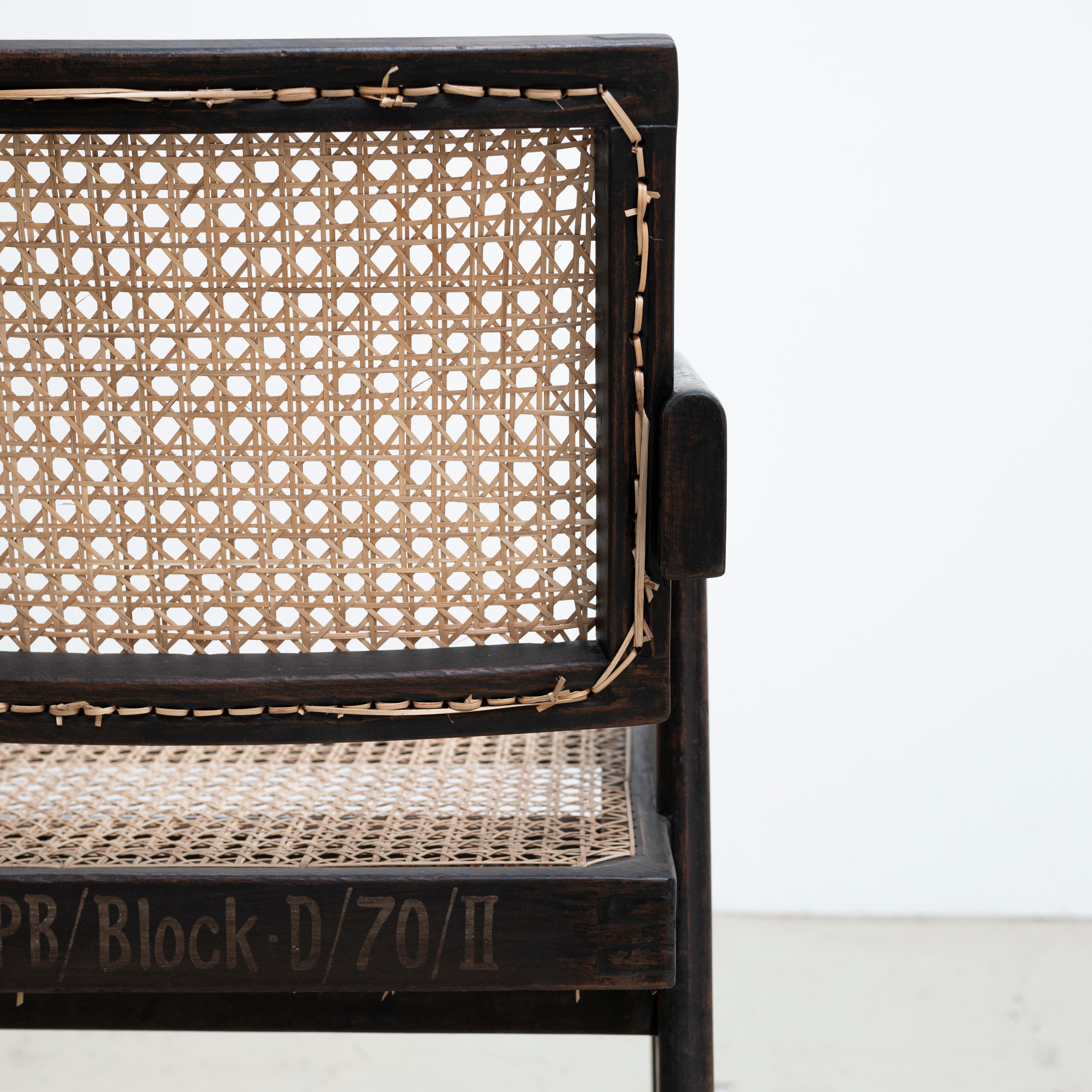Pierre Jeanneret Black Floating Back Office Chair, Circa 1950s, Chandigarh 6
