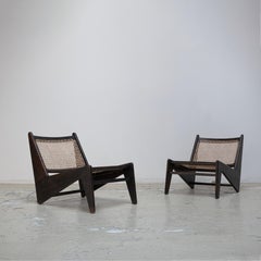 Pierre Jeanneret , Black Kangaroo Chair for Chandigarh, Teak , 1950s