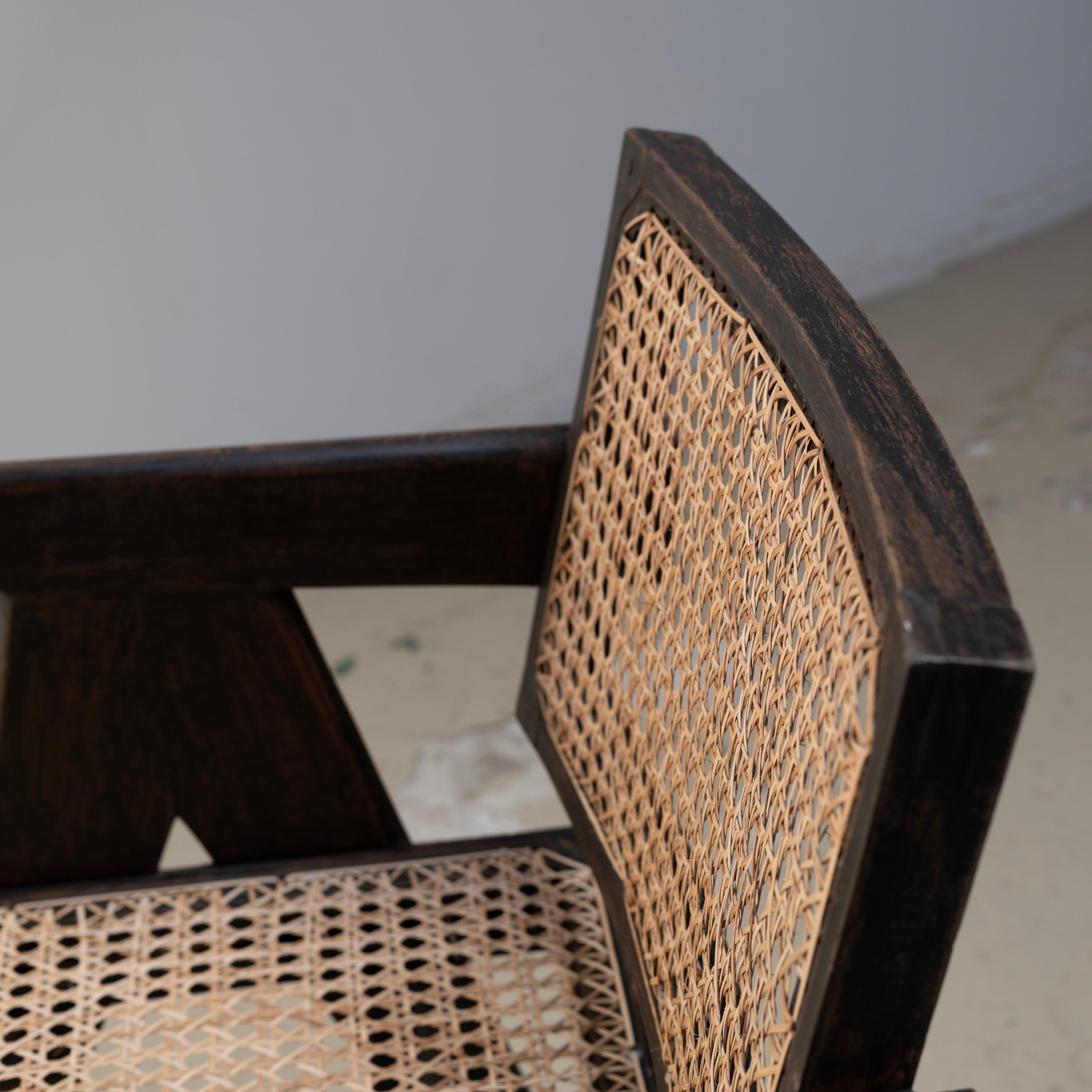 Pierre Jeanneret , Black Office Chair for Chandigarh, Teak , 1950s For Sale 3