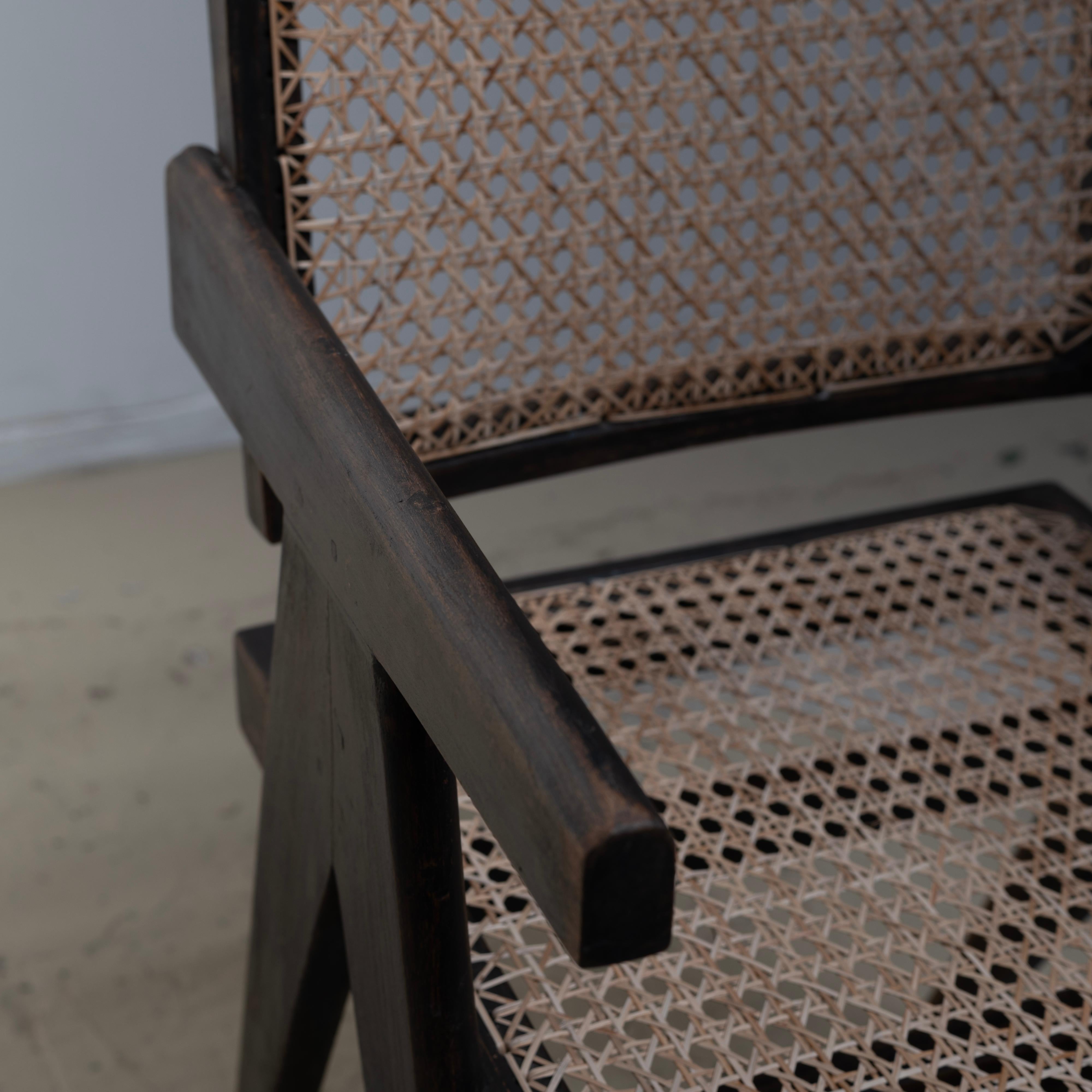 Pierre Jeanneret , Black Office Chair for Chandigarh, Teak , 1950s For Sale 4