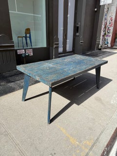 Pierre Jeanneret Rare "Blue" Dining Table, model PJ-IA-OI-A, c.1960-61