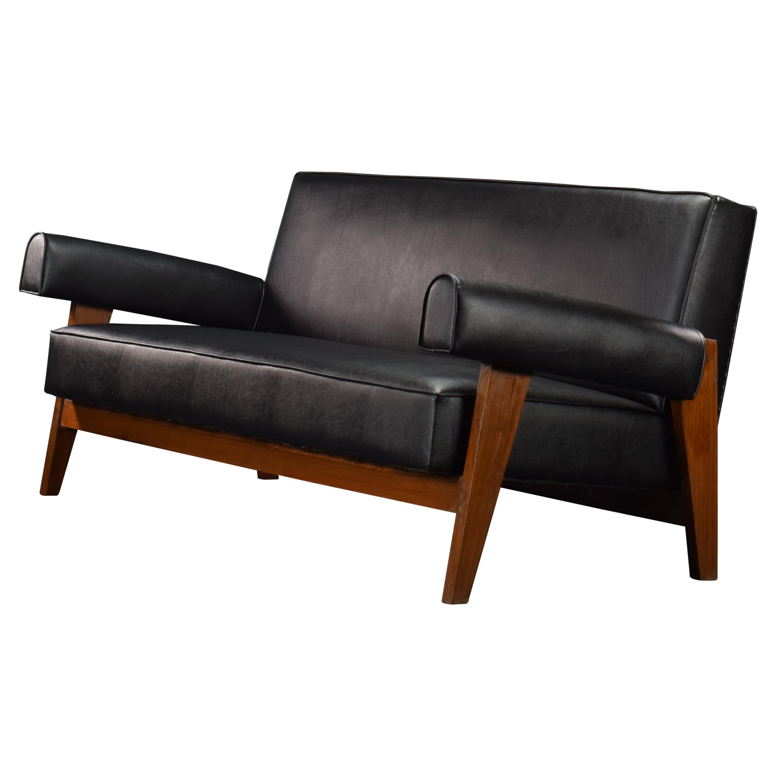 Pierre Jeanneret PJ-SI-42-B Bridge Chair Sofa / Authentischer Mid-Century Modern-Sofa