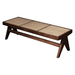 Pierre Jeanneret Cane Bench, Model PJ-SI-33-C, Chandigarh, c.1955-56