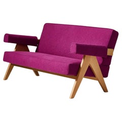 Pierre Jeanneret Capitol Complex Sofa Settee in Purple for Cassina, Italy - New 