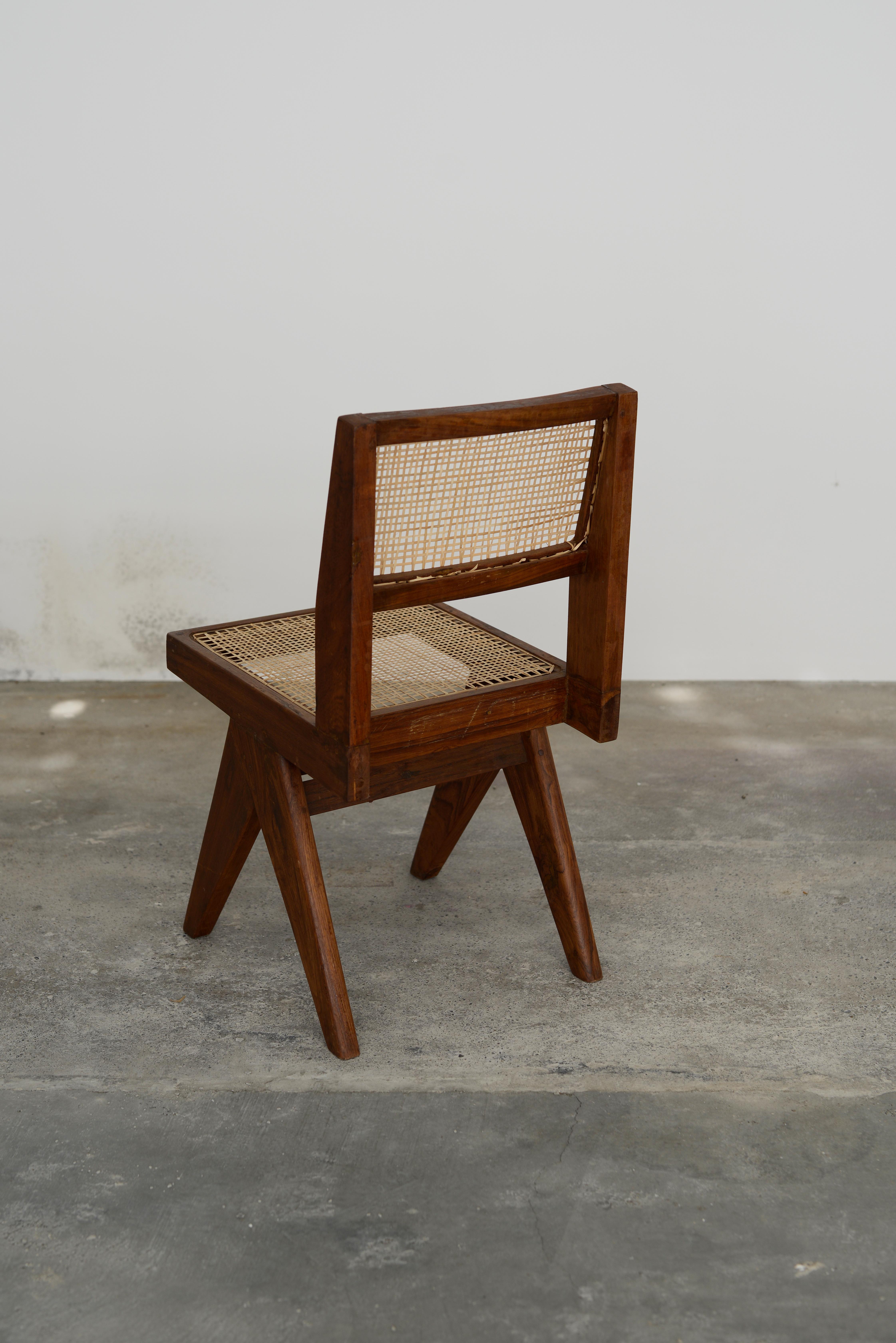 Indian Pierre Jeanneret PJ-SI-25-A Chair / Authentic Mid-Century Modern Chandigarh