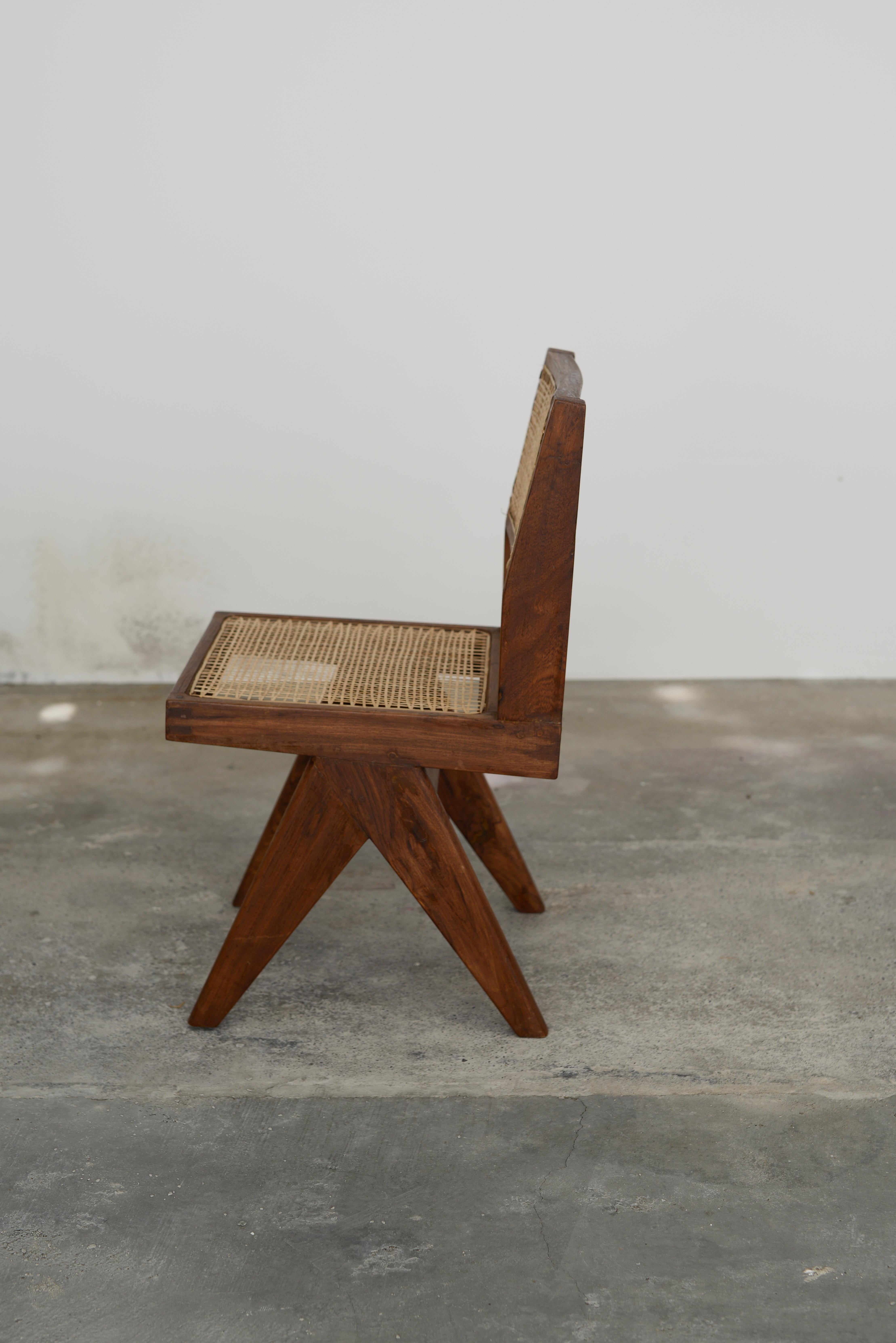 Pierre Jeanneret PJ-SI-25-A Chair / Authentic Mid-Century Modern Chandigarh In Good Condition In Zürich, CH