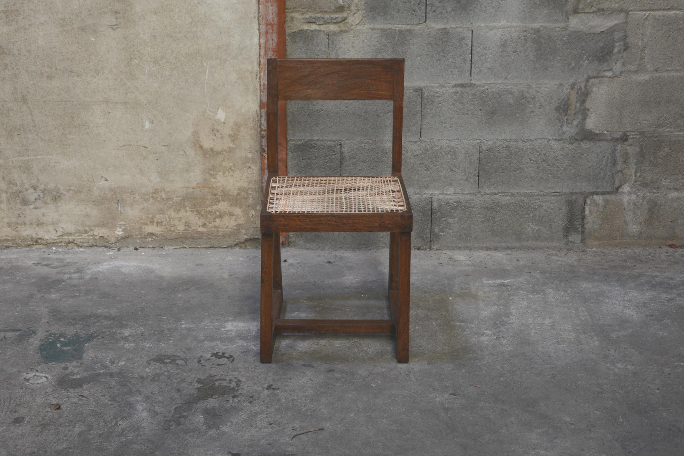 Indian Pierre Jeanneret Chair for P.U. University Library For Sale
