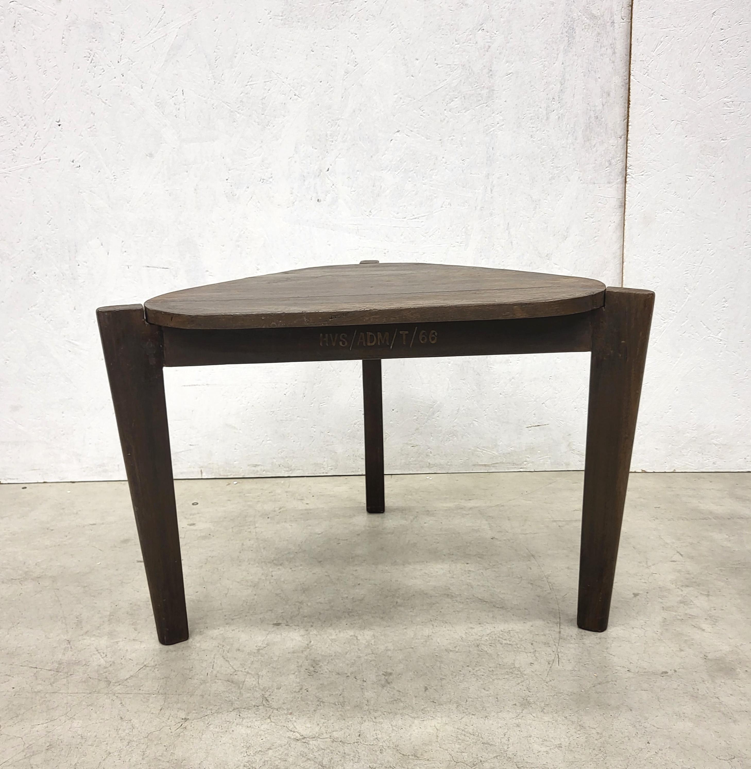 Hand-Crafted Pierre Jeanneret Chandigarh Coffee Table, India 1960 For Sale